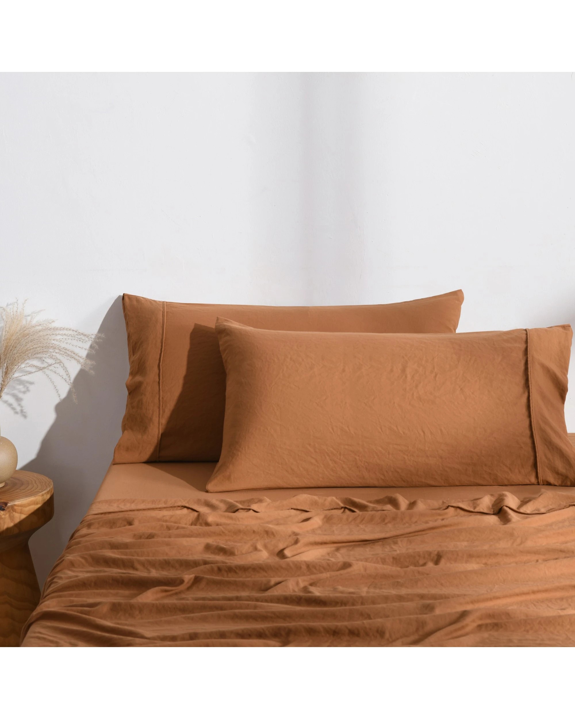 1 Dreamaker Superfine Washed Microfibre King Pillowcase Twin Pack - Rust, 1 of 5