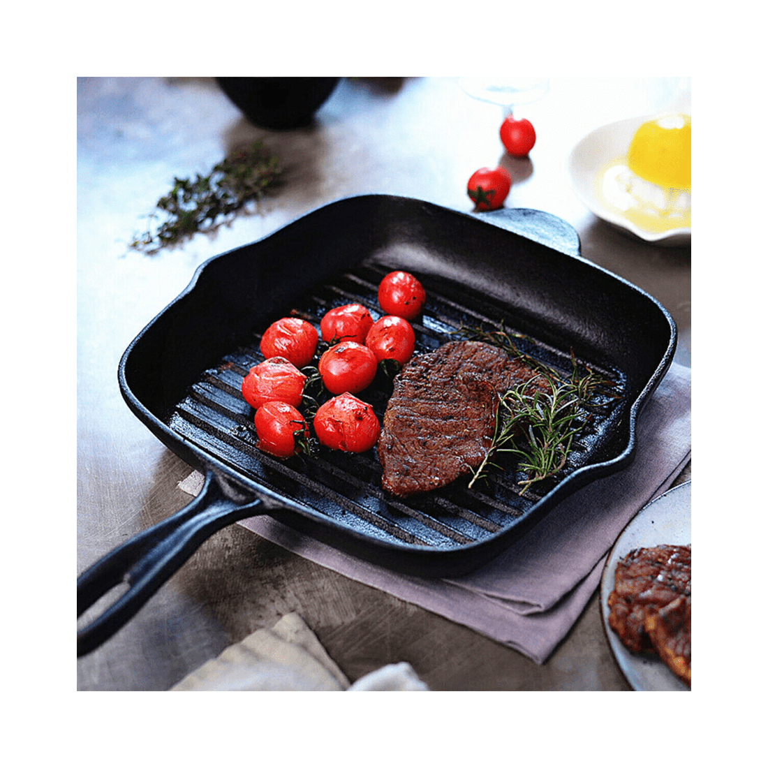 3 BR Home Heavy Duty Cast Iron Square Griddle Pan, 3 of 10