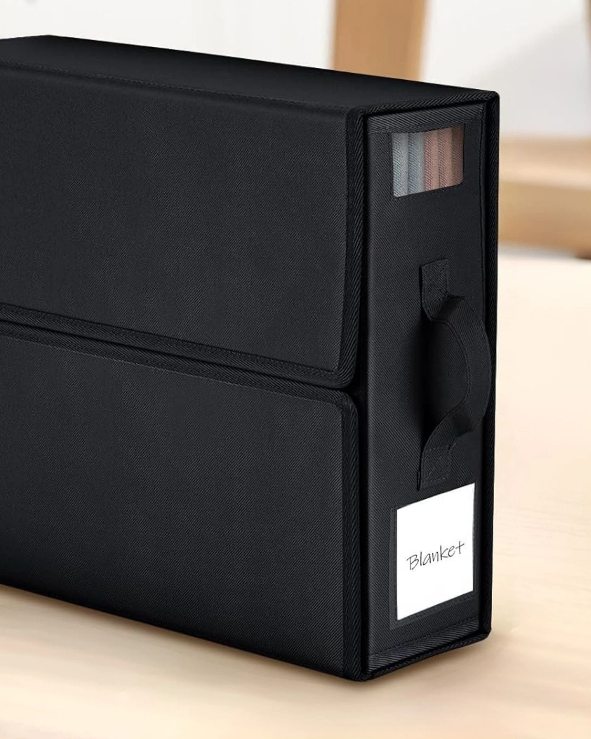 2 Kitchee Foldable Bed Sheet Storage Box - Linen + Closet Organiser Black, 2 of 4