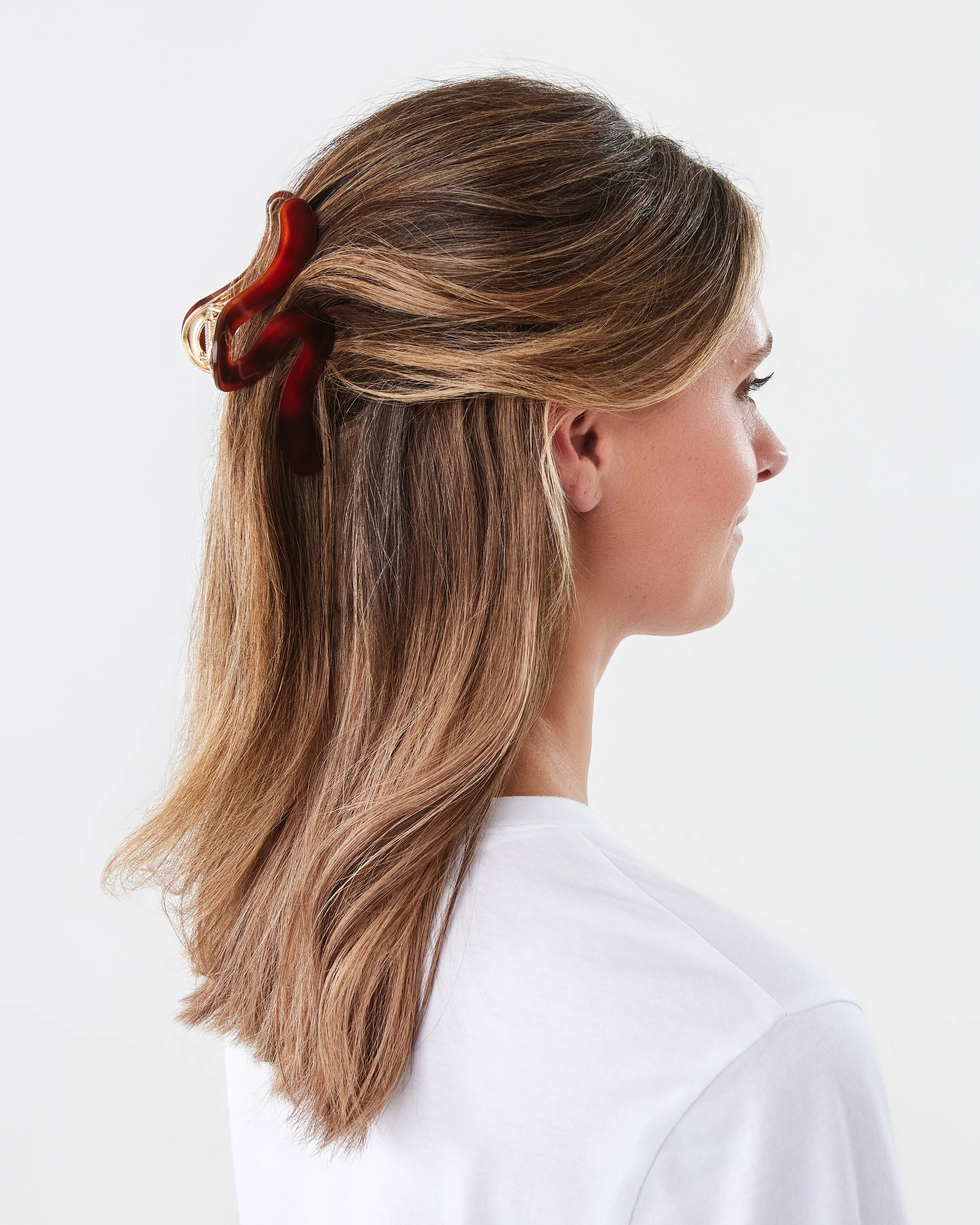 2 Brown Swirl Metal Resin Claw Hair Clip, 2 of 3