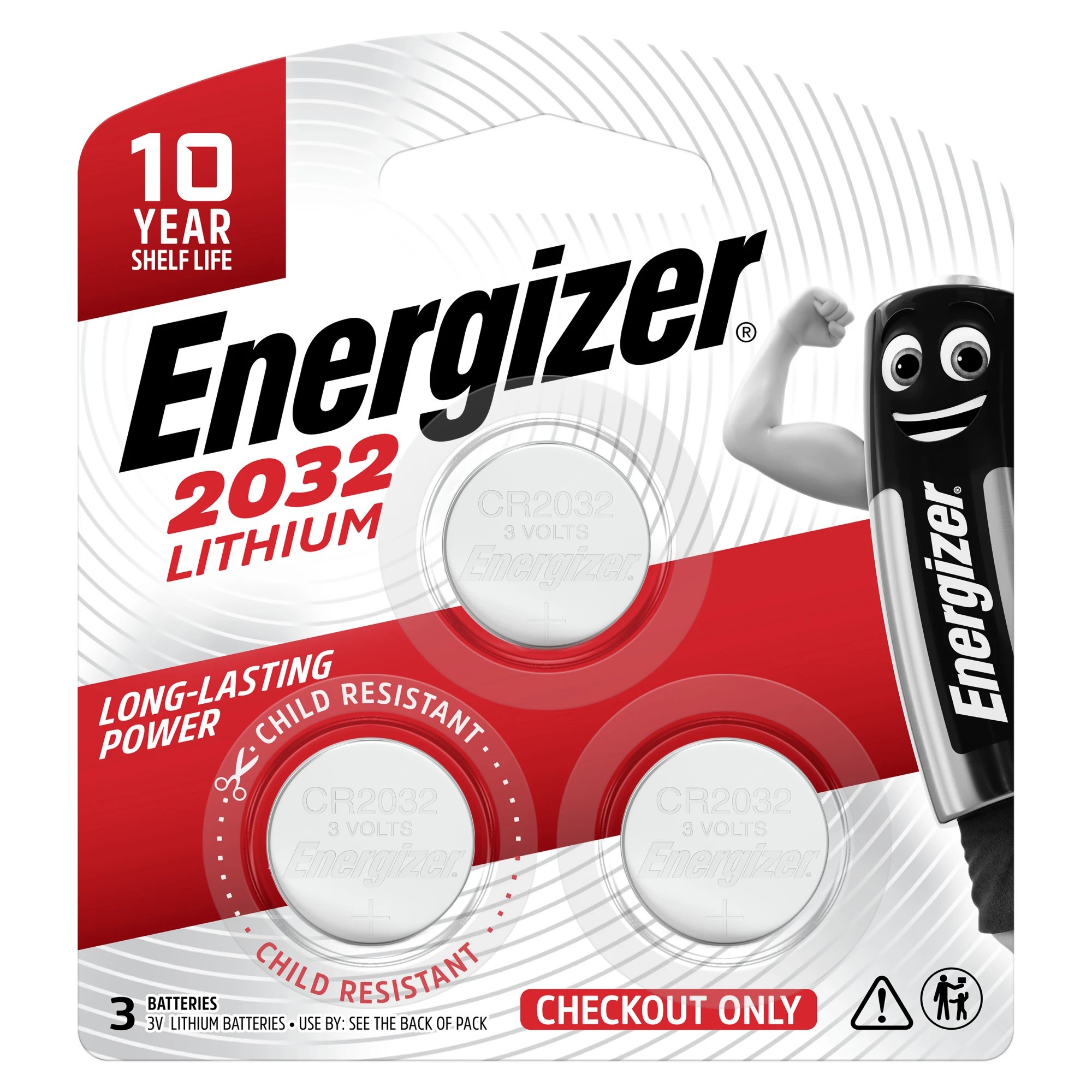 1 3 Pack Energizer 2032 Lithium Batteries, 1 of 6