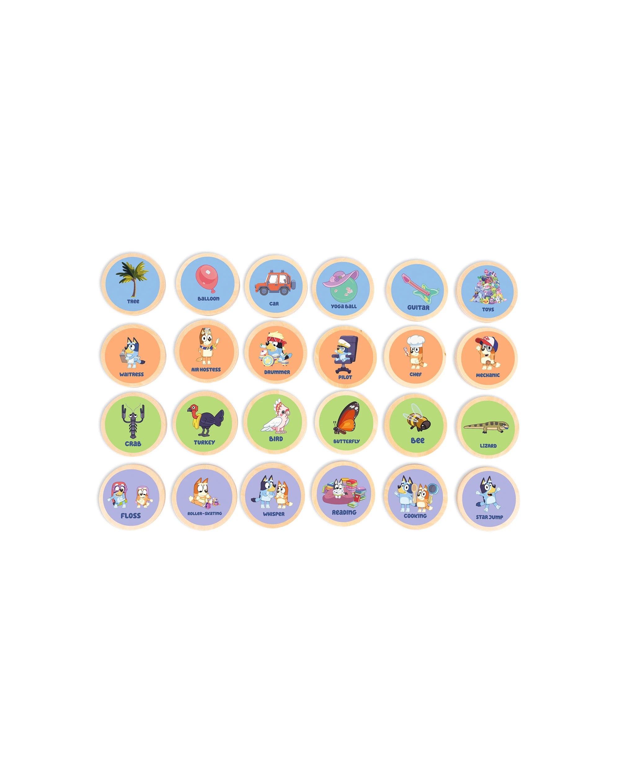 2 Bluey - Wooden Charades Set (26 Pieces), Activity Toy, Suitable for Ages 3+ - Multi, 2 of 5