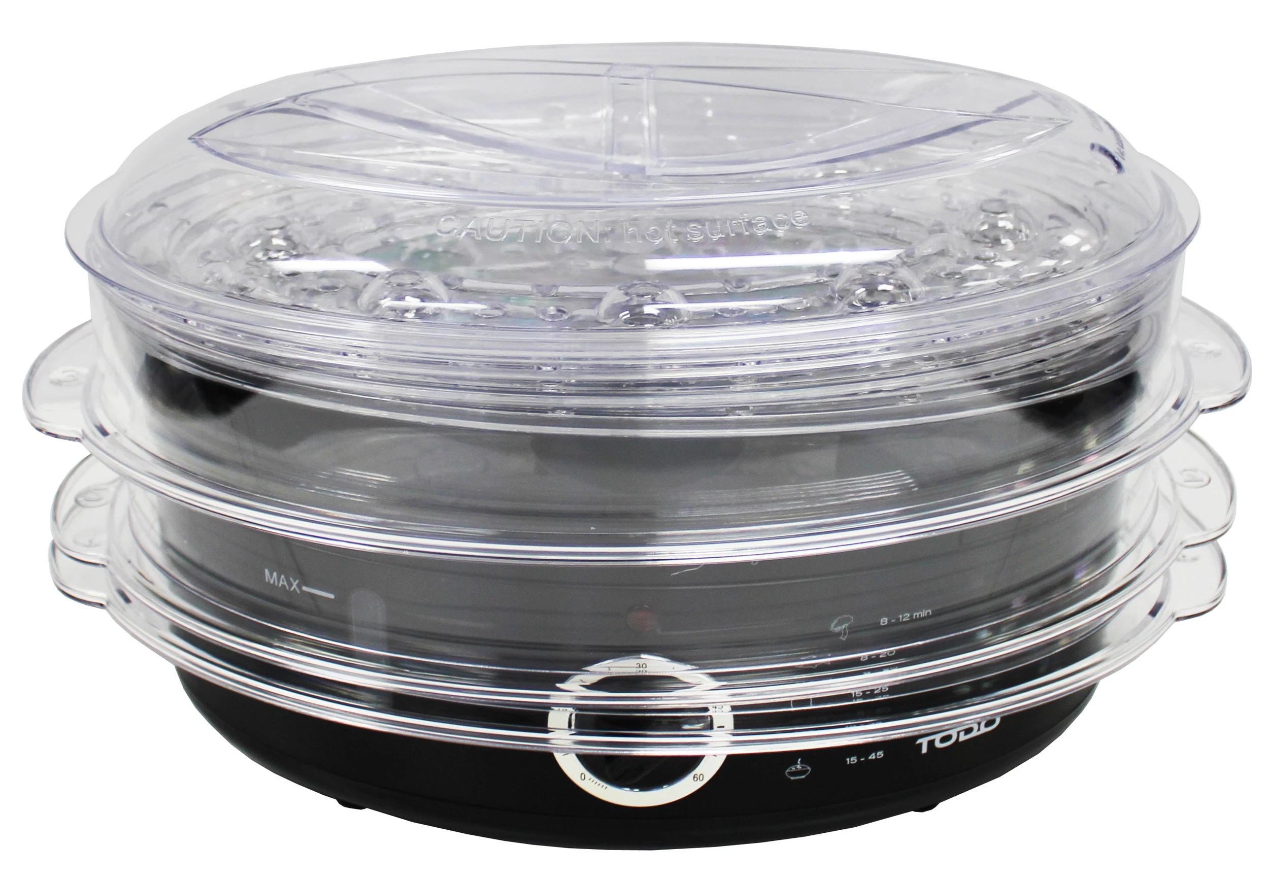 2 TODO 9L Steam Cooker Steamer 3 Tray 800W Power Dial Timer Healthy Stackable, 2 of 6