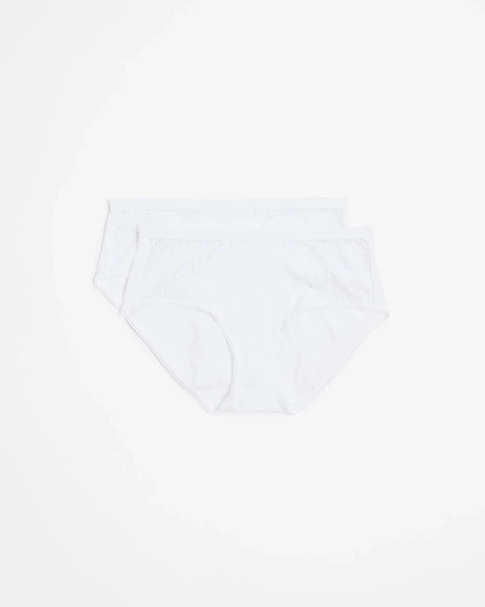 1 Target Woman Australian Cotton and Lace Midi Briefs WHITE, 1 of 4