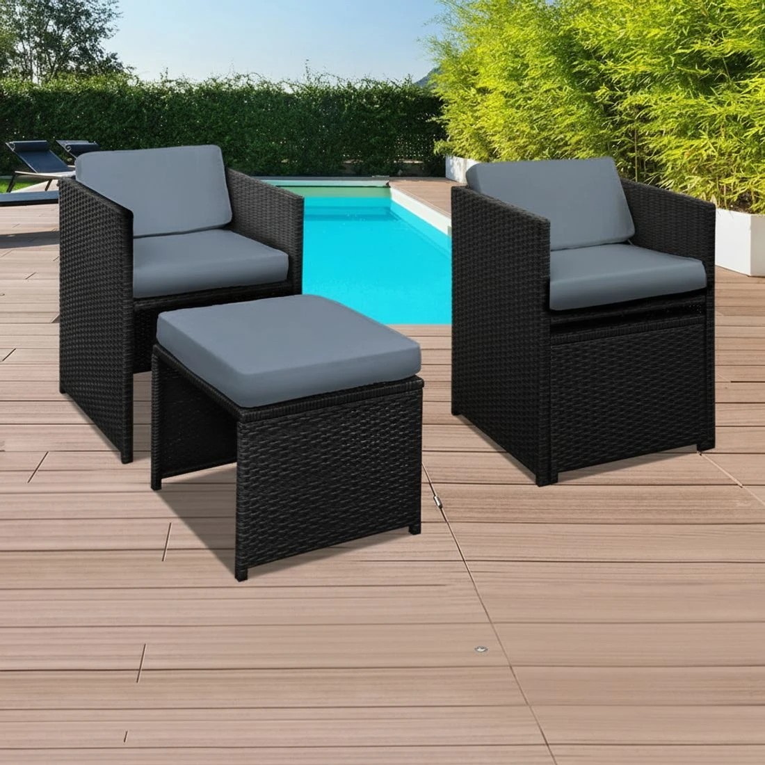 5 Gardeon Outdoor Dining Set 11-piece Wicker Table And Chairs Patio Furniture Weather Resistant Outdoor Bistro Set - Black, 5 of 5