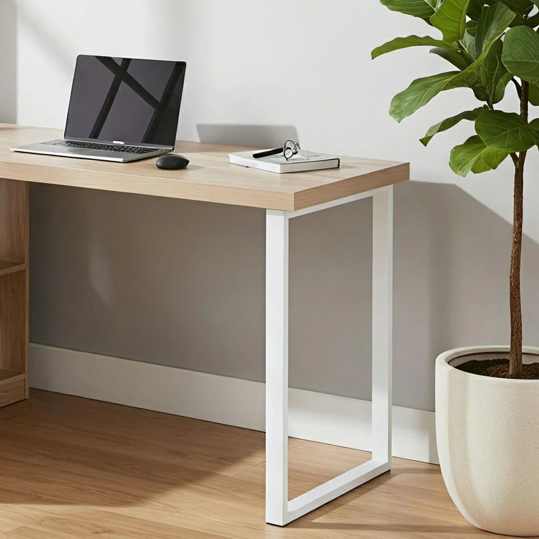 6 Artiss Computer Desk Swivelling L shape Home Office Storage Cabinet - Multi, 6 of 7