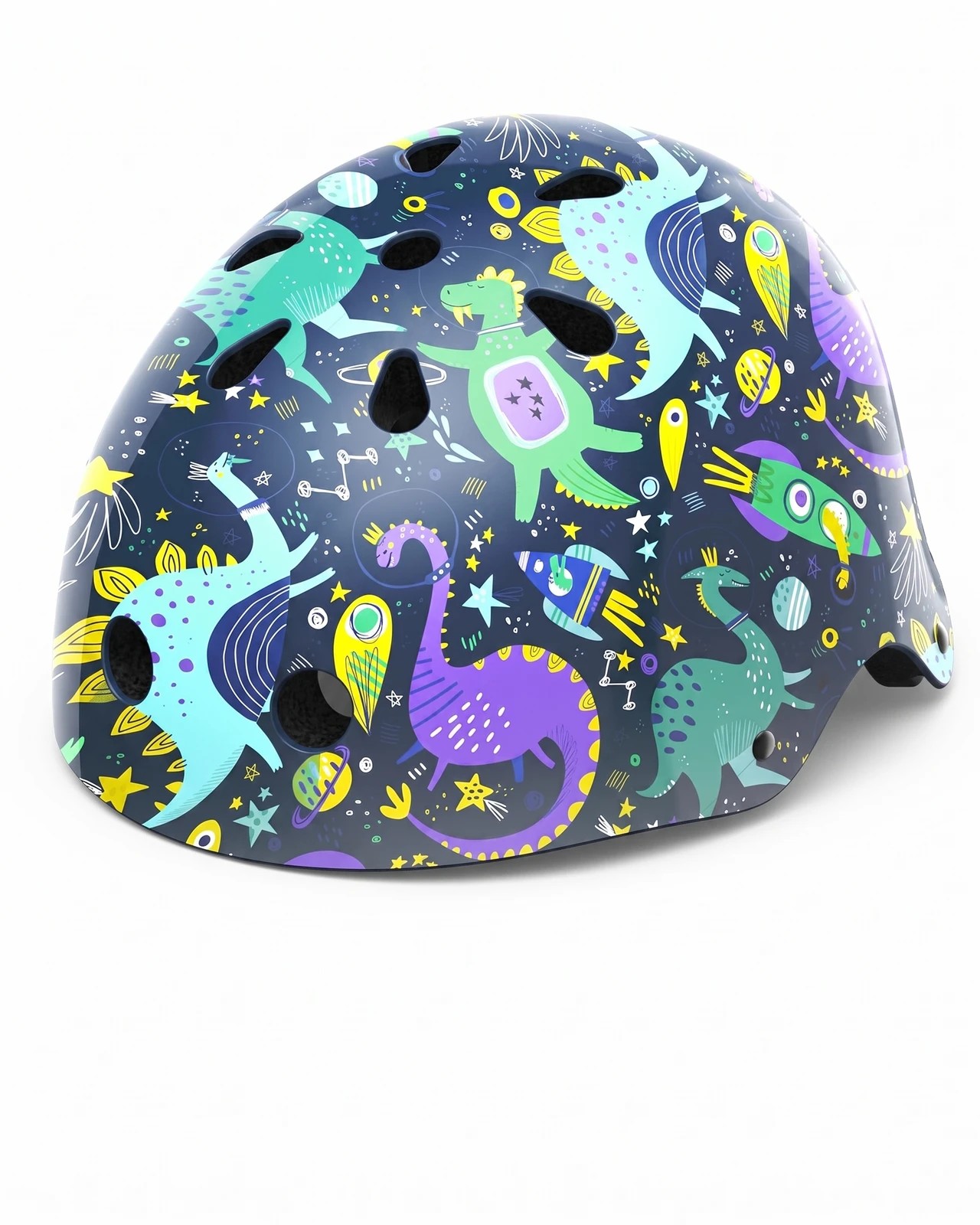 3 OutdoorMaster Kids Bike Helmet Adjustable Multi-Sport Skateboard Helmet Dinoverse Madness S - Blue, 3 of 6