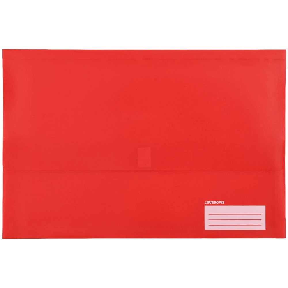 2 J.Burrows Foolscap Document Wallet Red, 2 of 3