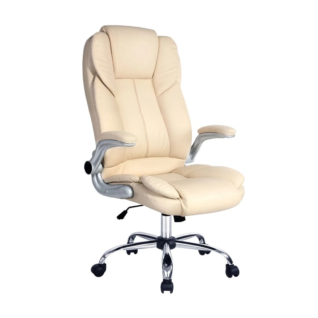 2 Artiss Executive Office Chair Leather Tilt Beige - Beige, 2 of 7