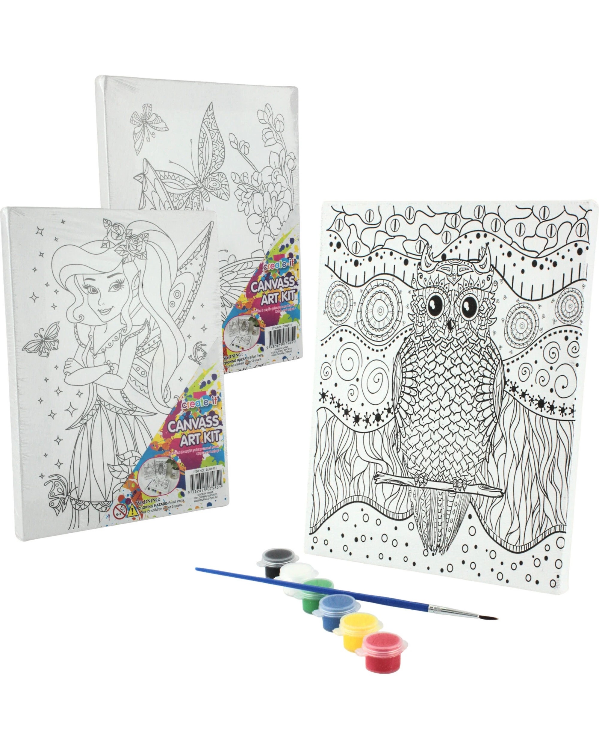 1 Durmaz Kids Colour Your Own Canvas Art Set - Assorted, 1 of 1