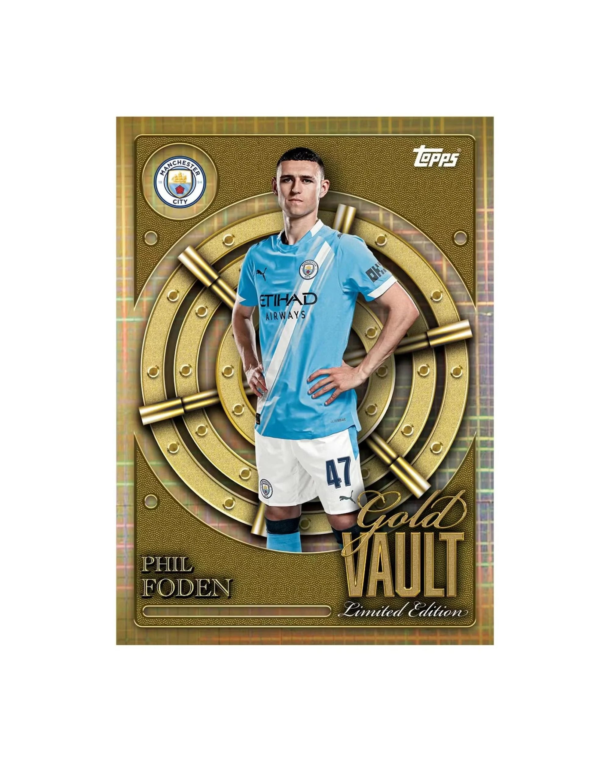 4 Topps 2025/26 Manchester City Soccer Collection Tin, 4 of 5