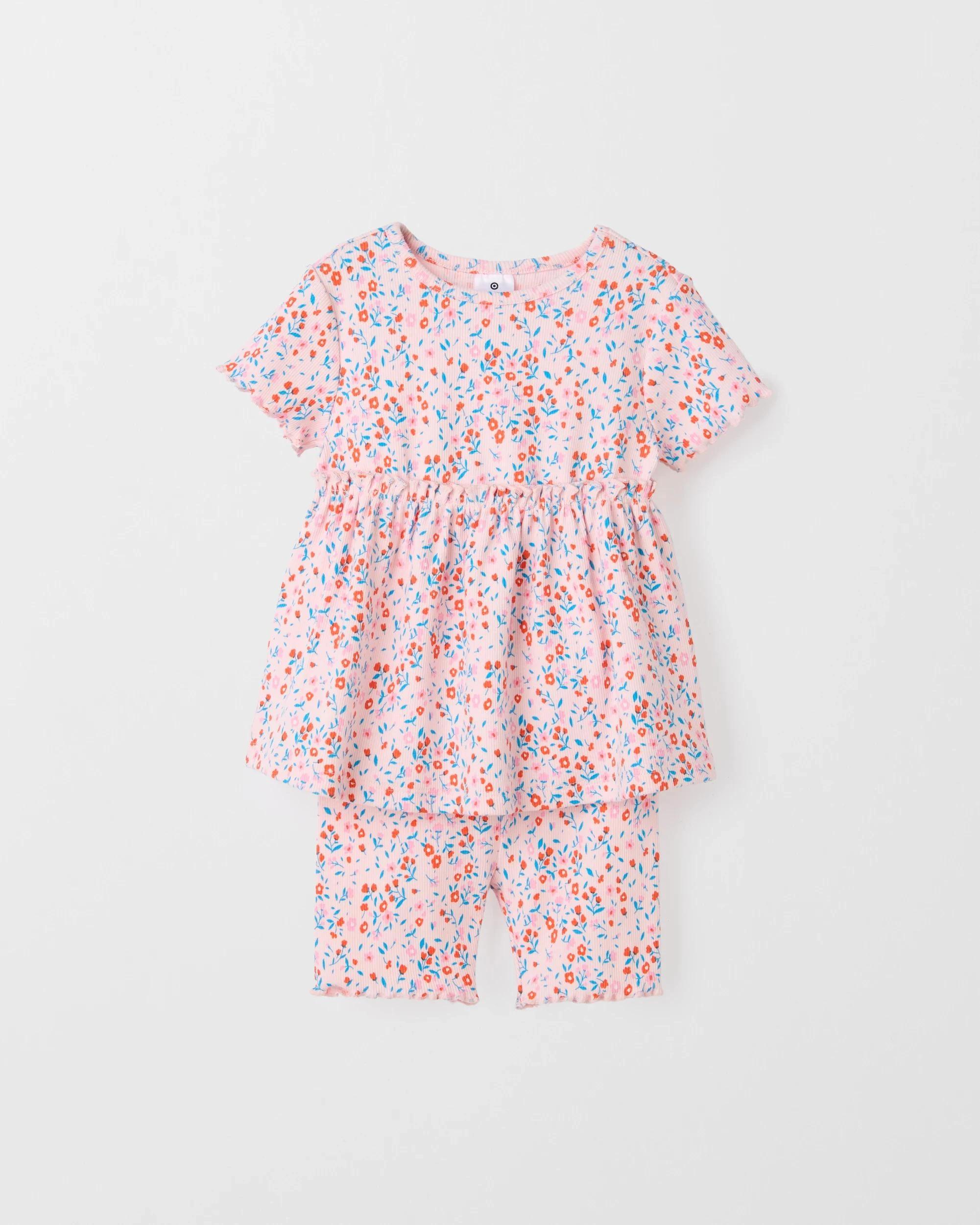 1 Target Baby Organic Cotton Baby Jersey Dress and Bloomer 2 Piece Set RED DAISY, 1 of 2