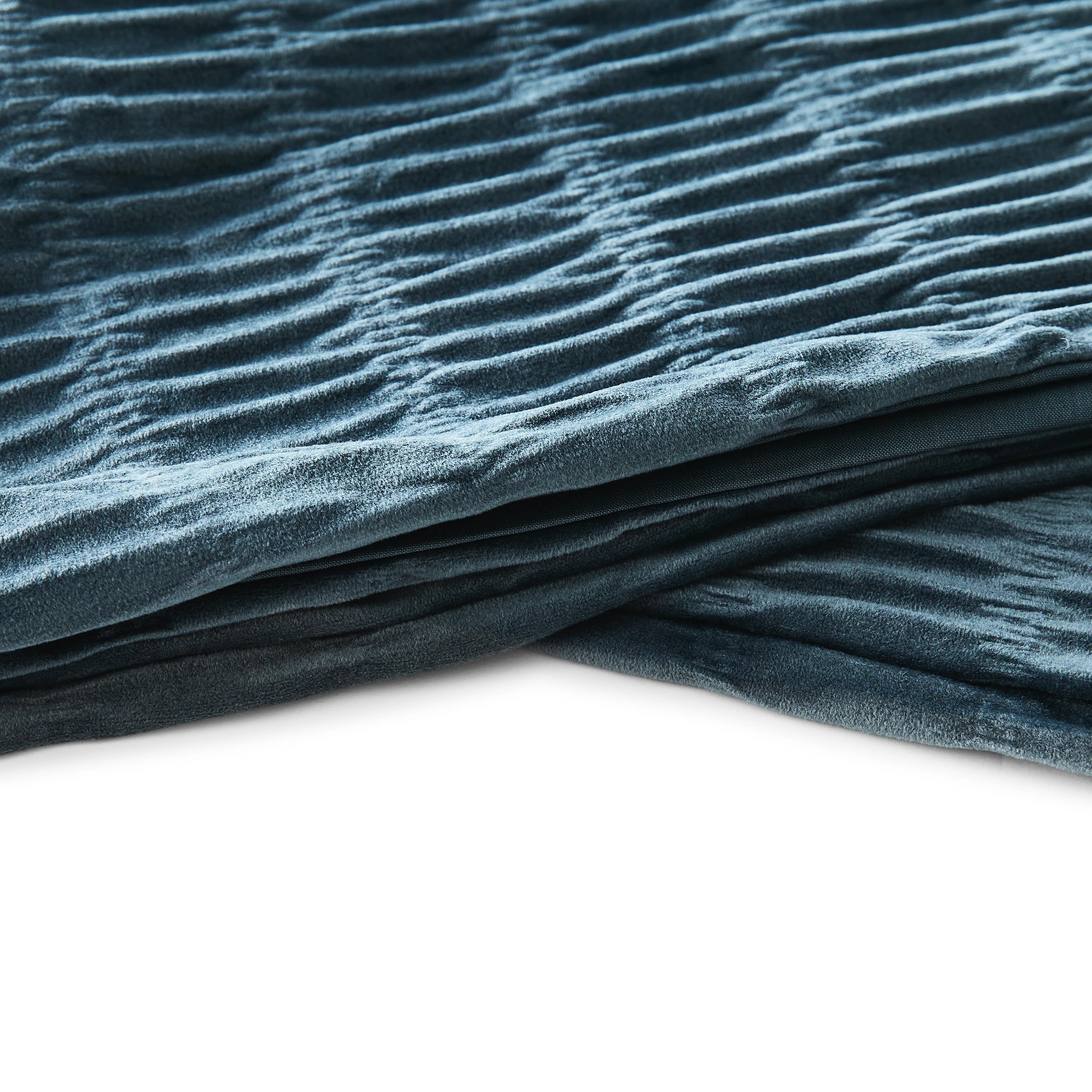 6 Velvet Quilt Cover Set - King Bed, Navy, 6 of 7