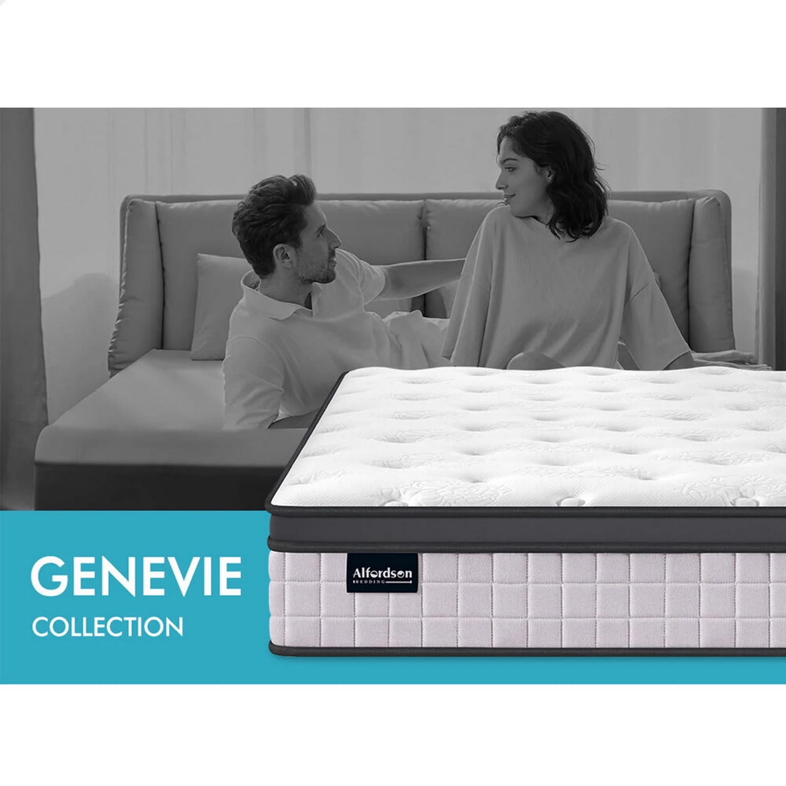 2 Alfordson Mattress 23CM Euro Top Spring Foam Bedding Medium Firm - Queen Bed, 2 of 10