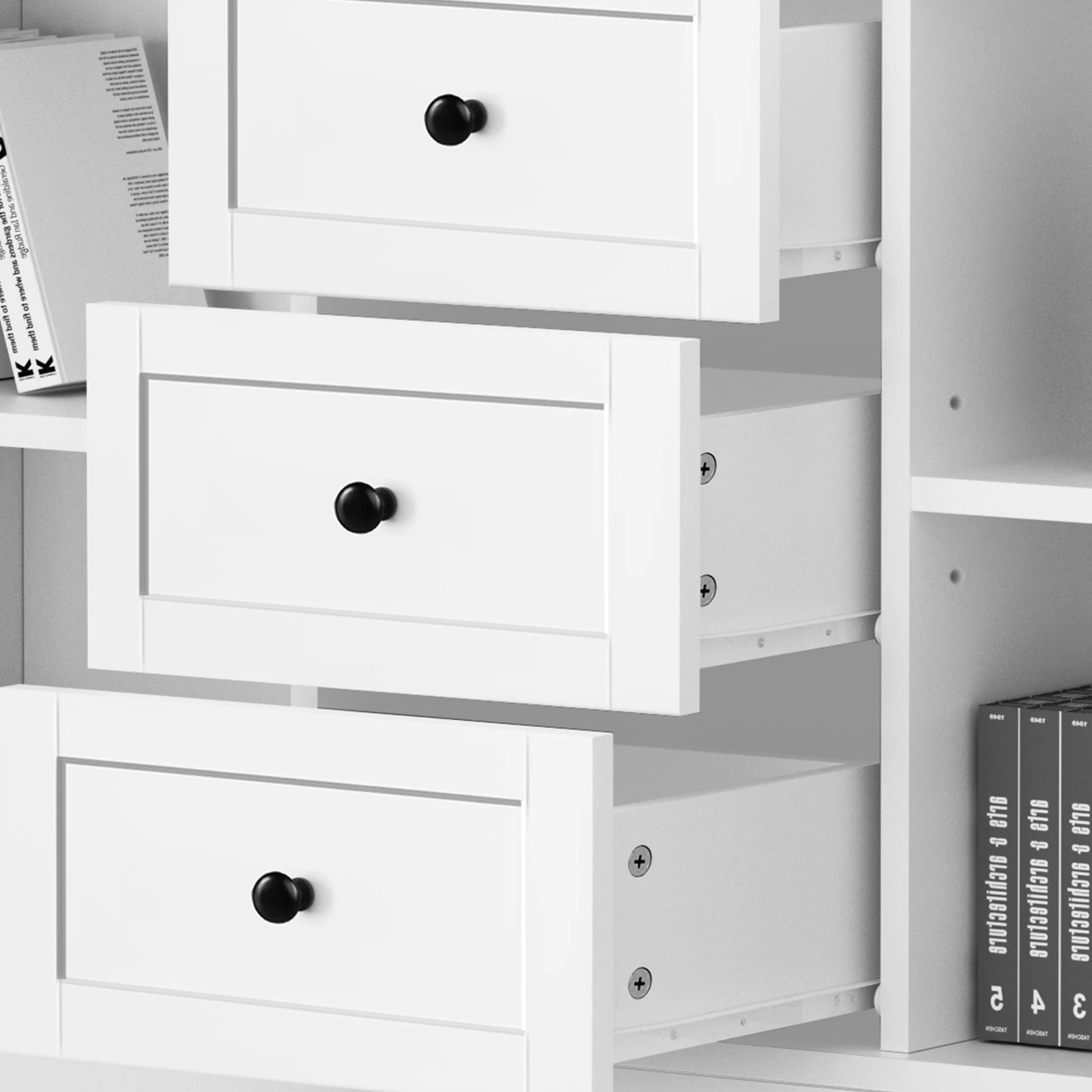 6 Alfordson Buffet Sideboard 120cm Storage Cabinet - White, 6 of 8