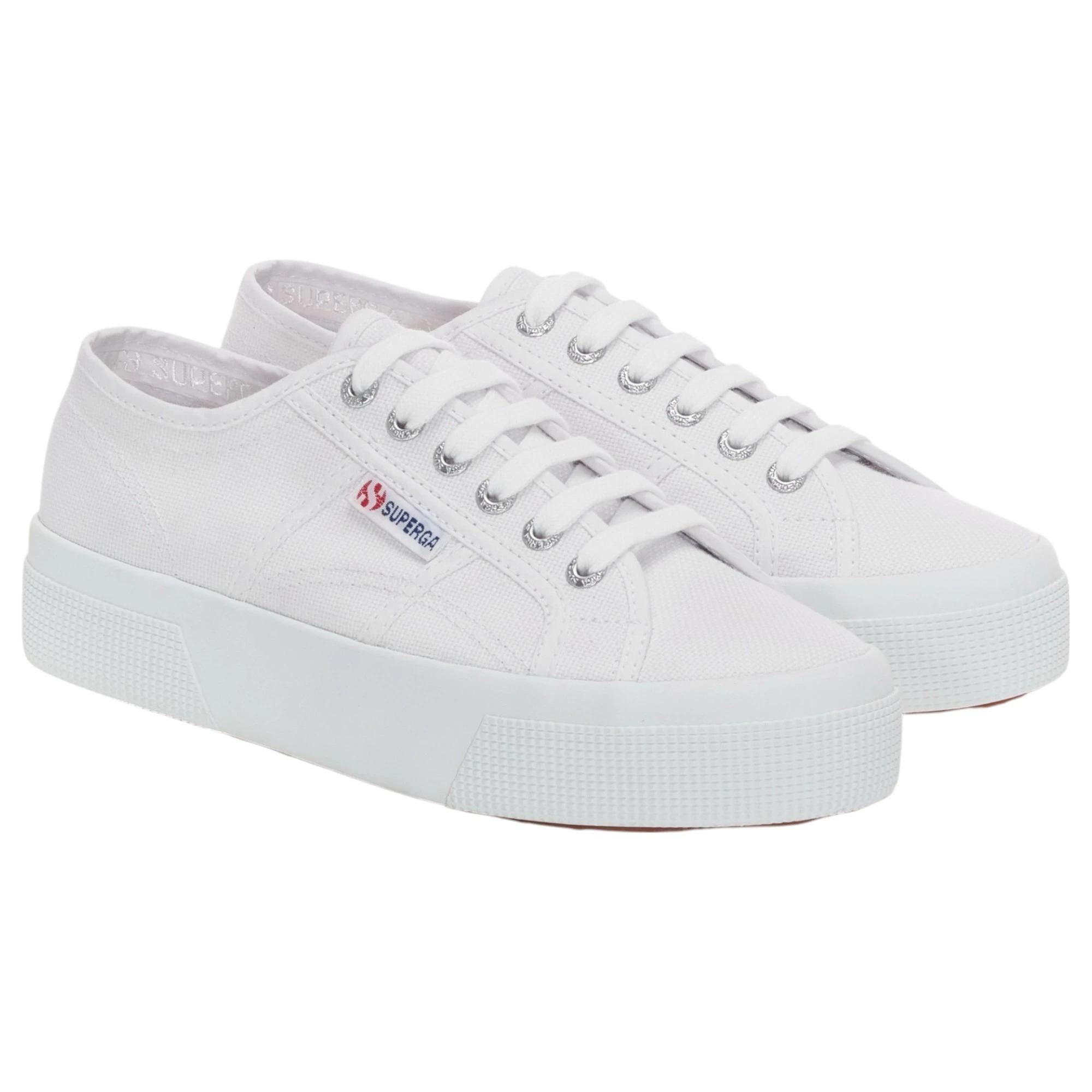 2 Superga Unisex 2740 Platform White Casual Shoes WHITE, 2 of 5