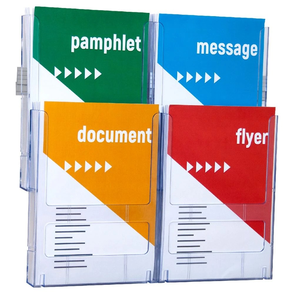 2 Deflecto Lit Loc Brochure Holder Wall Rail, 2 of 3