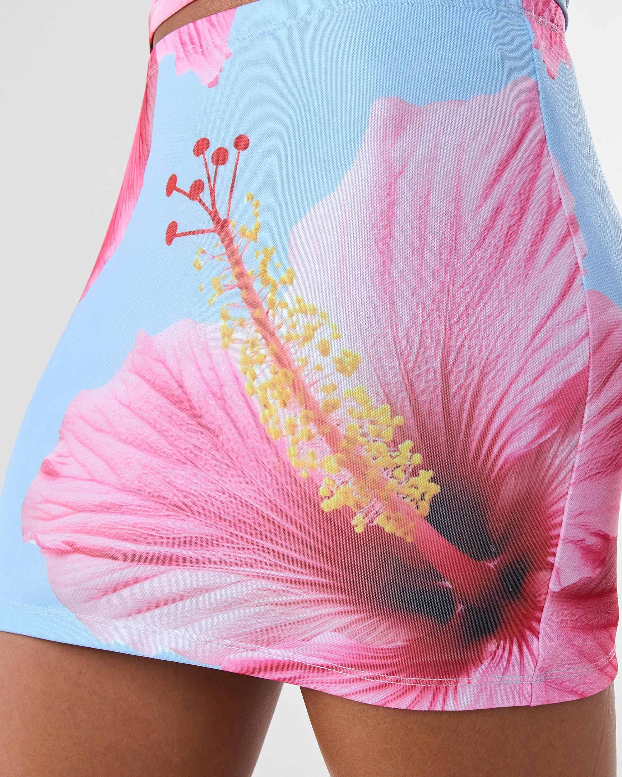 6 Mesh Mini Skirt Pink Hibis, 6 of 7