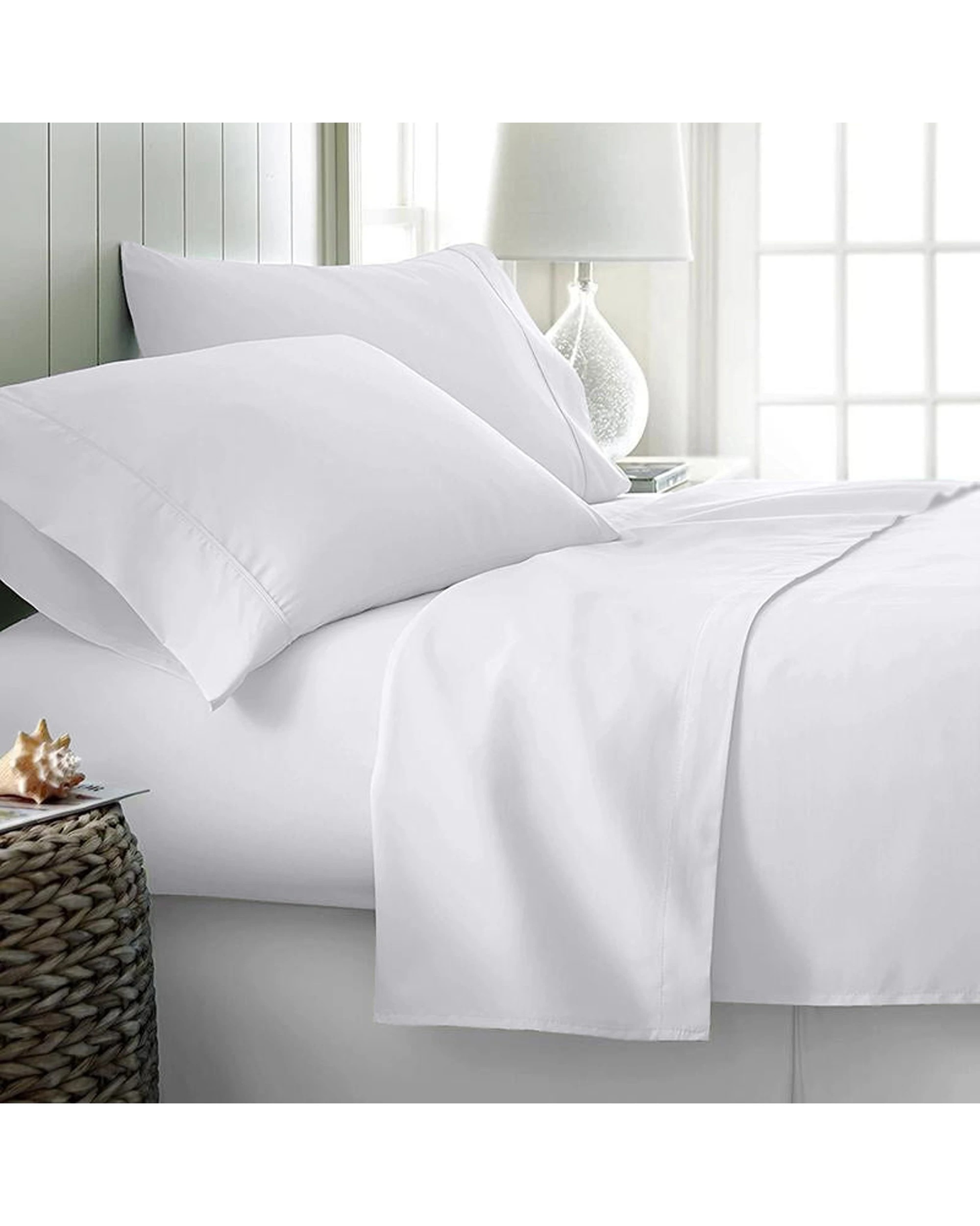 2 Cotton More 2pc 100% Bamboo Silk Feel Pillowcase Set - White, 2 of 3