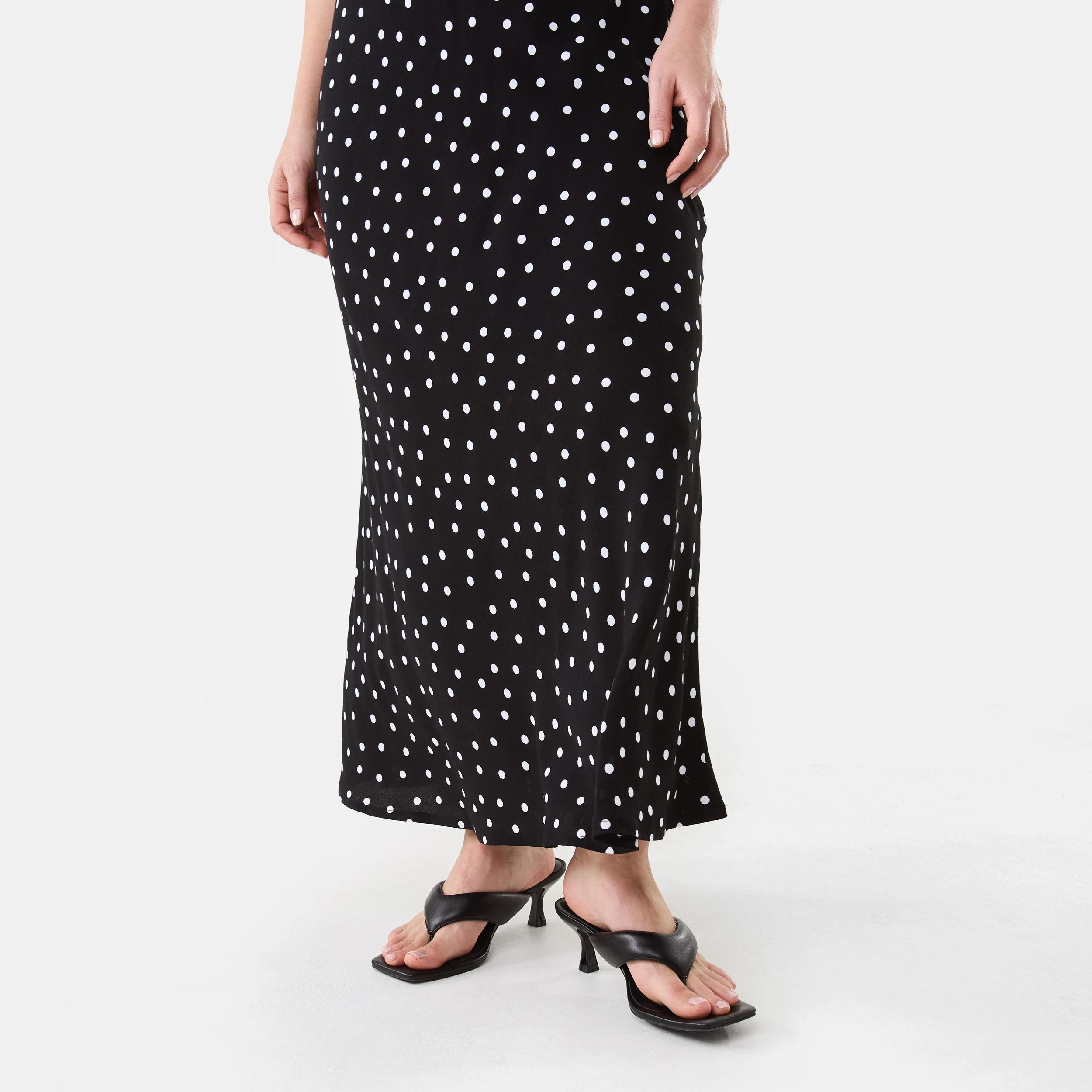 7 Sleeveless Halter Neck Midi Dress Polka Dot, 7 of 8