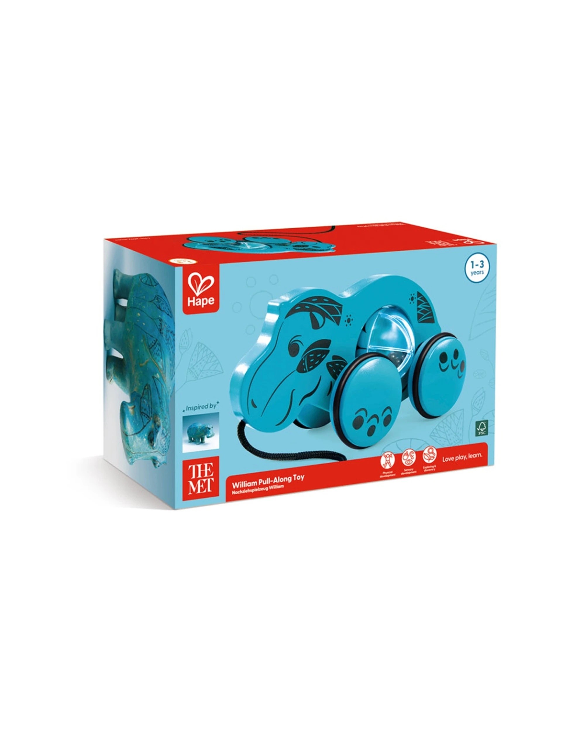2 Hape William Pull-Along Toy Spinning Belly Toddler Activity - Multi, 2 of 4