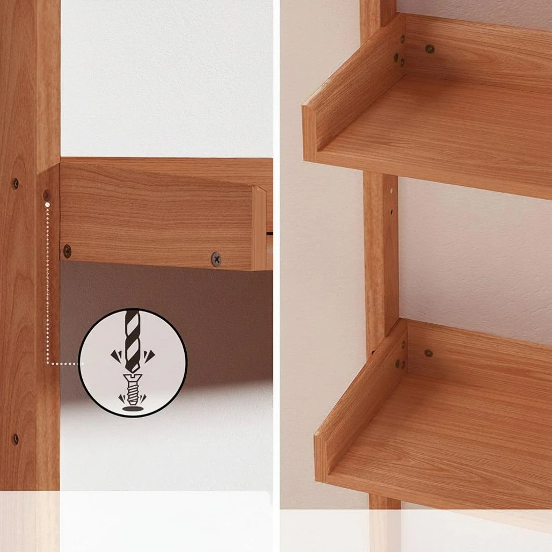 5 Artiss Bookshelf Floating Shelf - Natural, 5 of 5