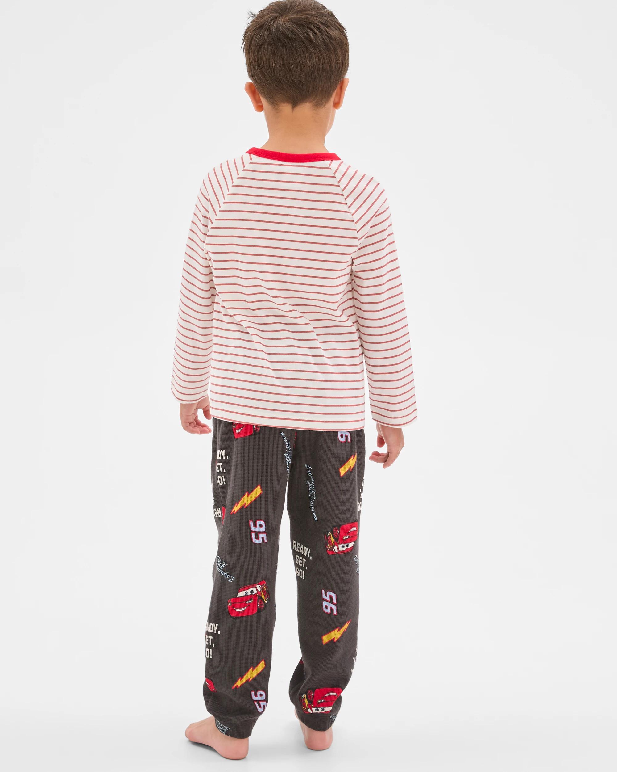 4 Disney Organic Cotton Younger Boys Jersey/Waffle Pyjama Set CARS, 4 of 7