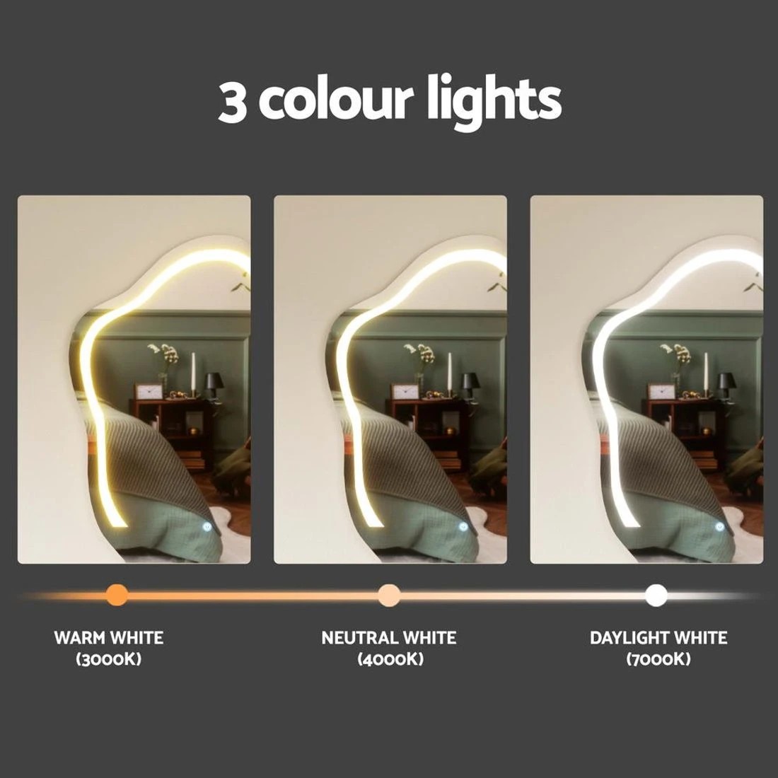 3 Artiss Dressing Table Floating LED  Daphne - White, 3 of 5