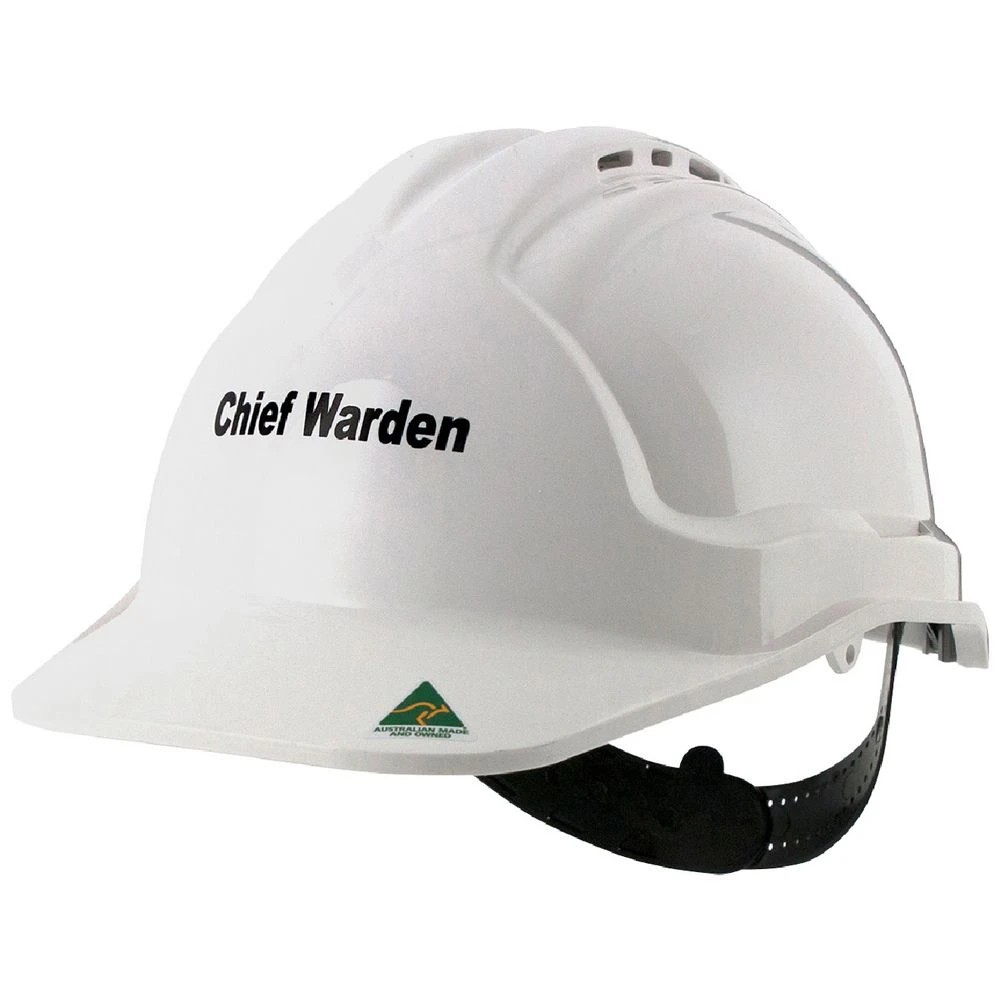 1 Tuffgard Vented Safety Hard Hat Chief Warden White, 1 of 1