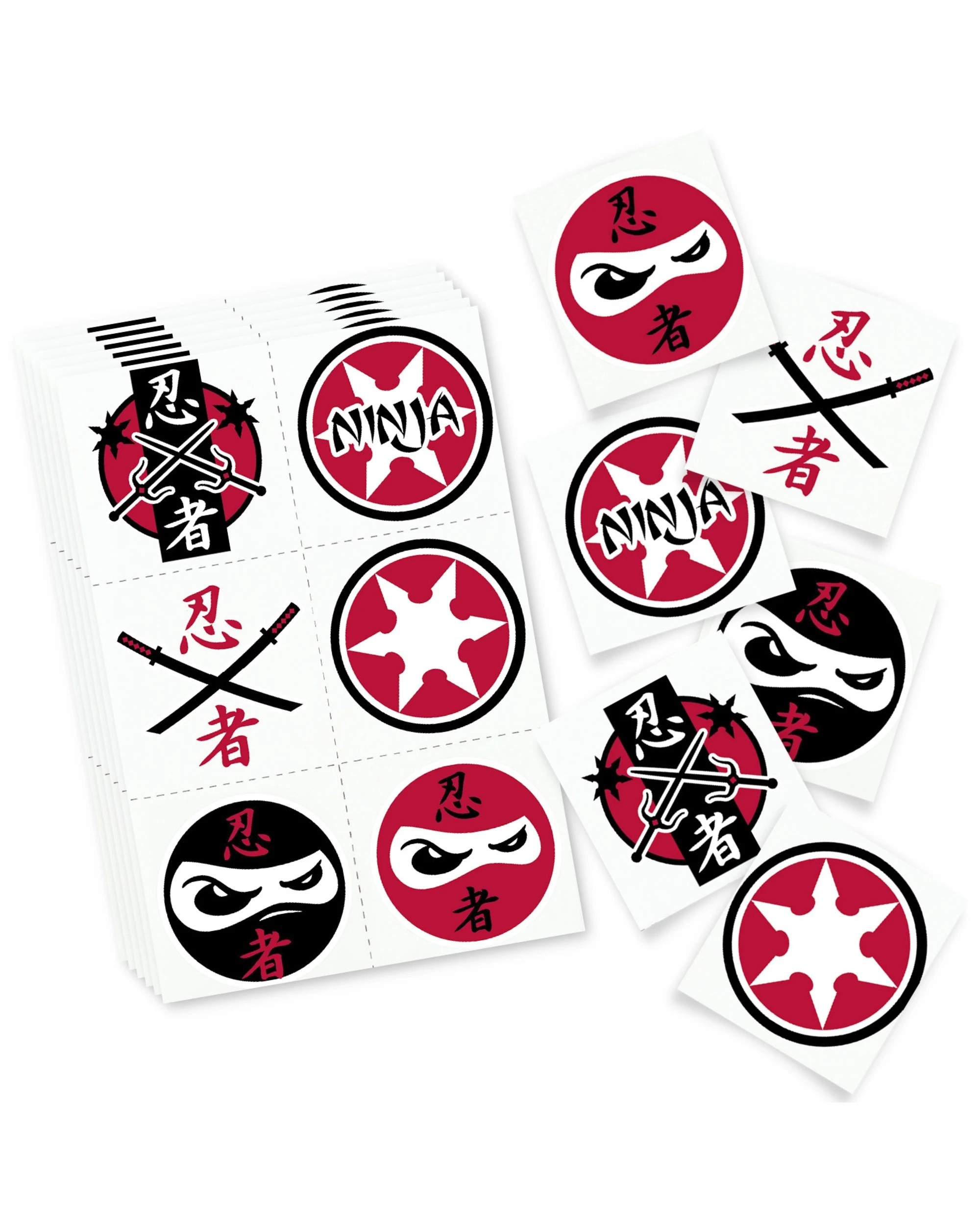 1 Partyrama Ninja Warrior Tattoos Pack of 36, 1 of 3