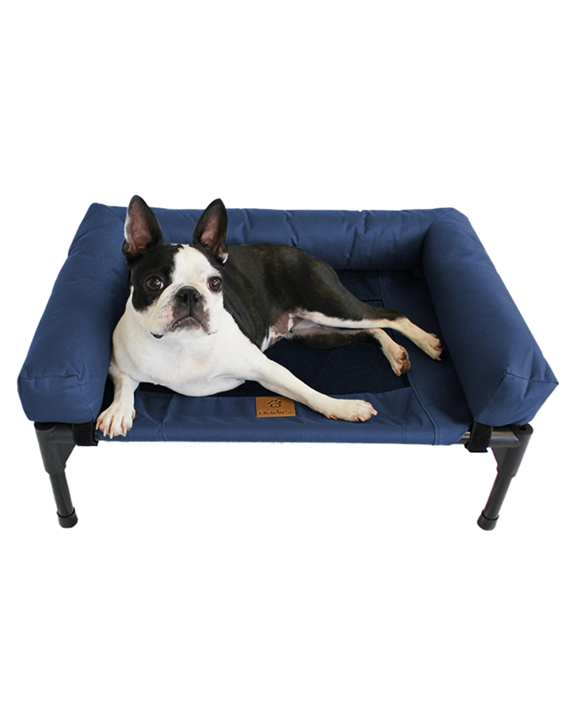 1 Charlie's Elevated Trampoline Bolster Sofa Dog Bed Blue Medium - Blue, 1 of 6