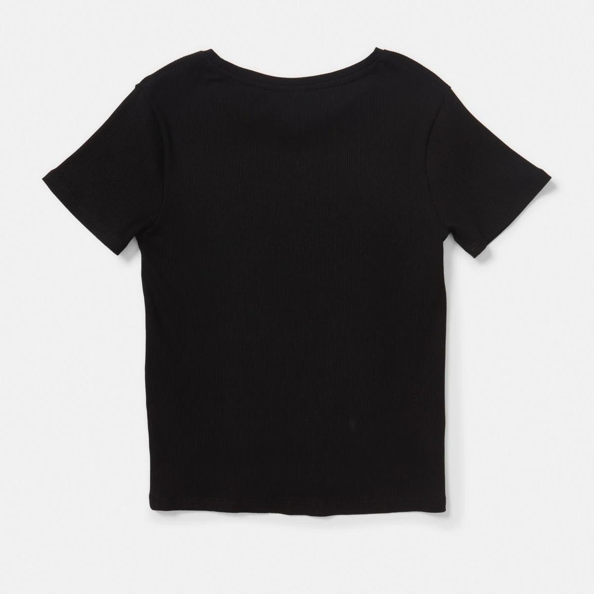 8 Short Sleeve Rib Top Black, 8 of 8