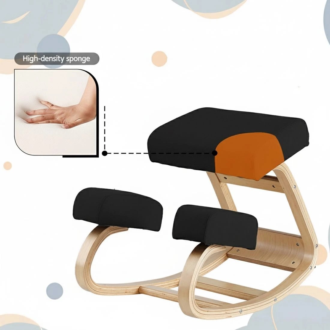 7 Artiss Kneeling Chair w/ Memory Foam, Ergonomic Posture Stool for Office/Gaming, 120kg - Black, 7 of 8