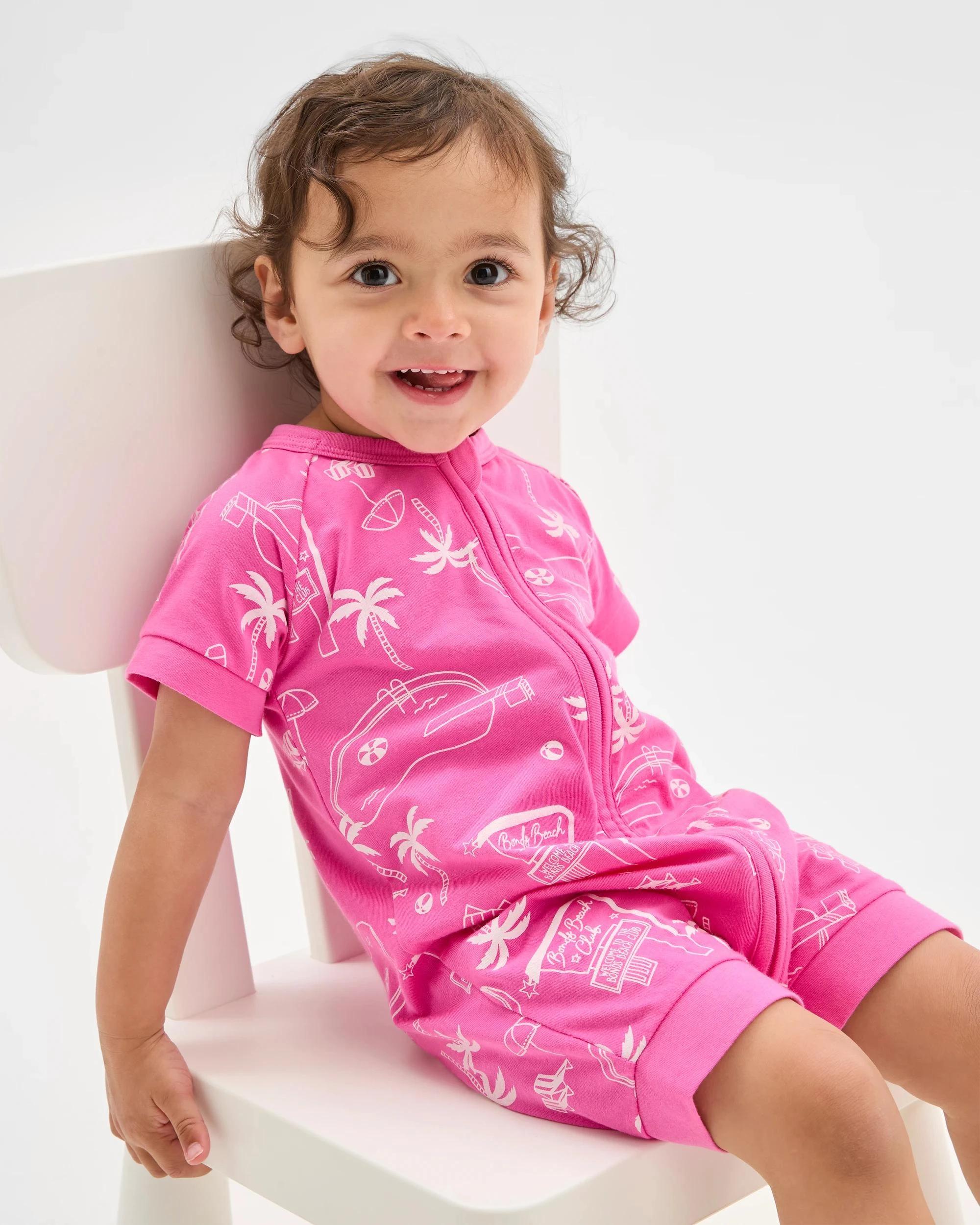 1 Target Bonds Baby Zippy Romper BEACH CLUB FUSCHIA, 1 of 5