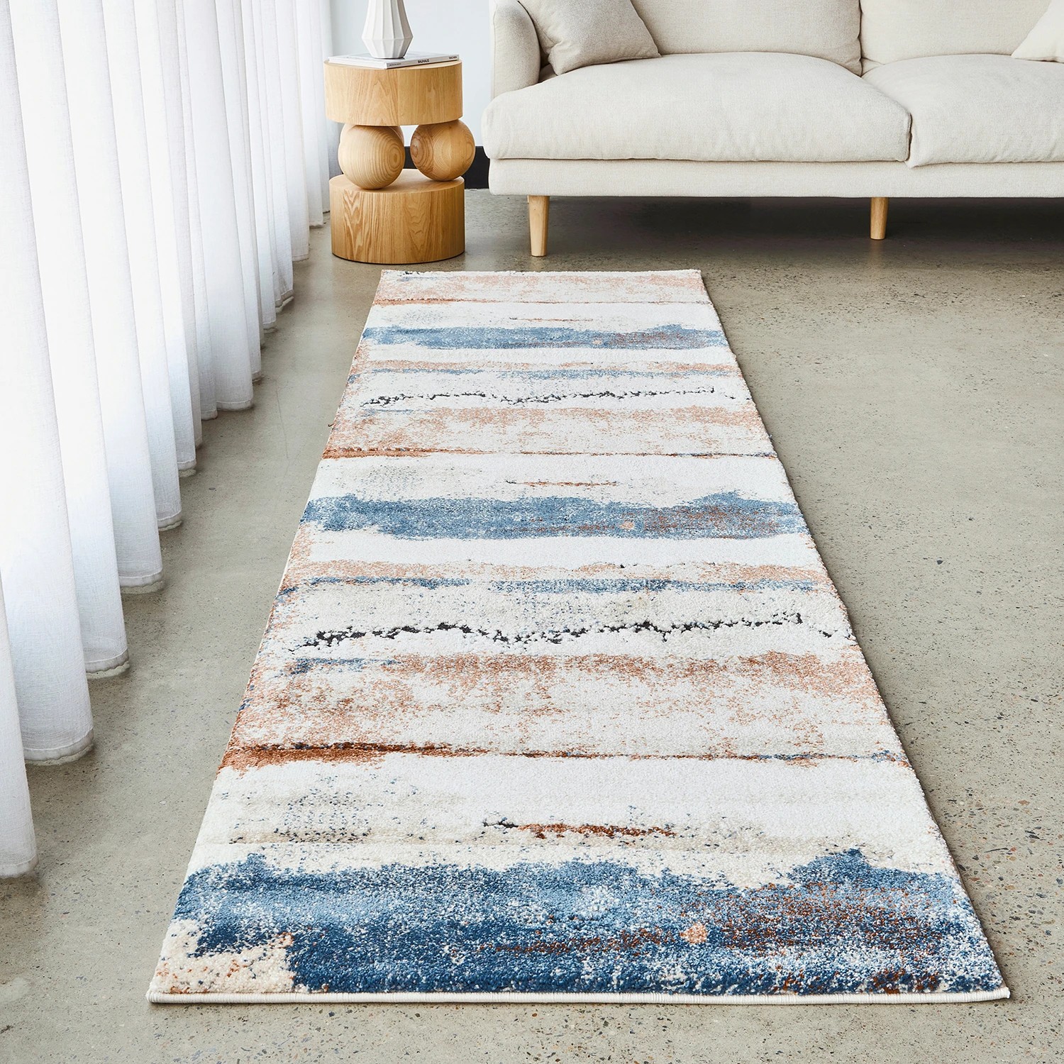 2 Common Ground Rugs Breezewood 66 300x80cm Runner - Medium Pet Friendly Rug - White, 2 of 7