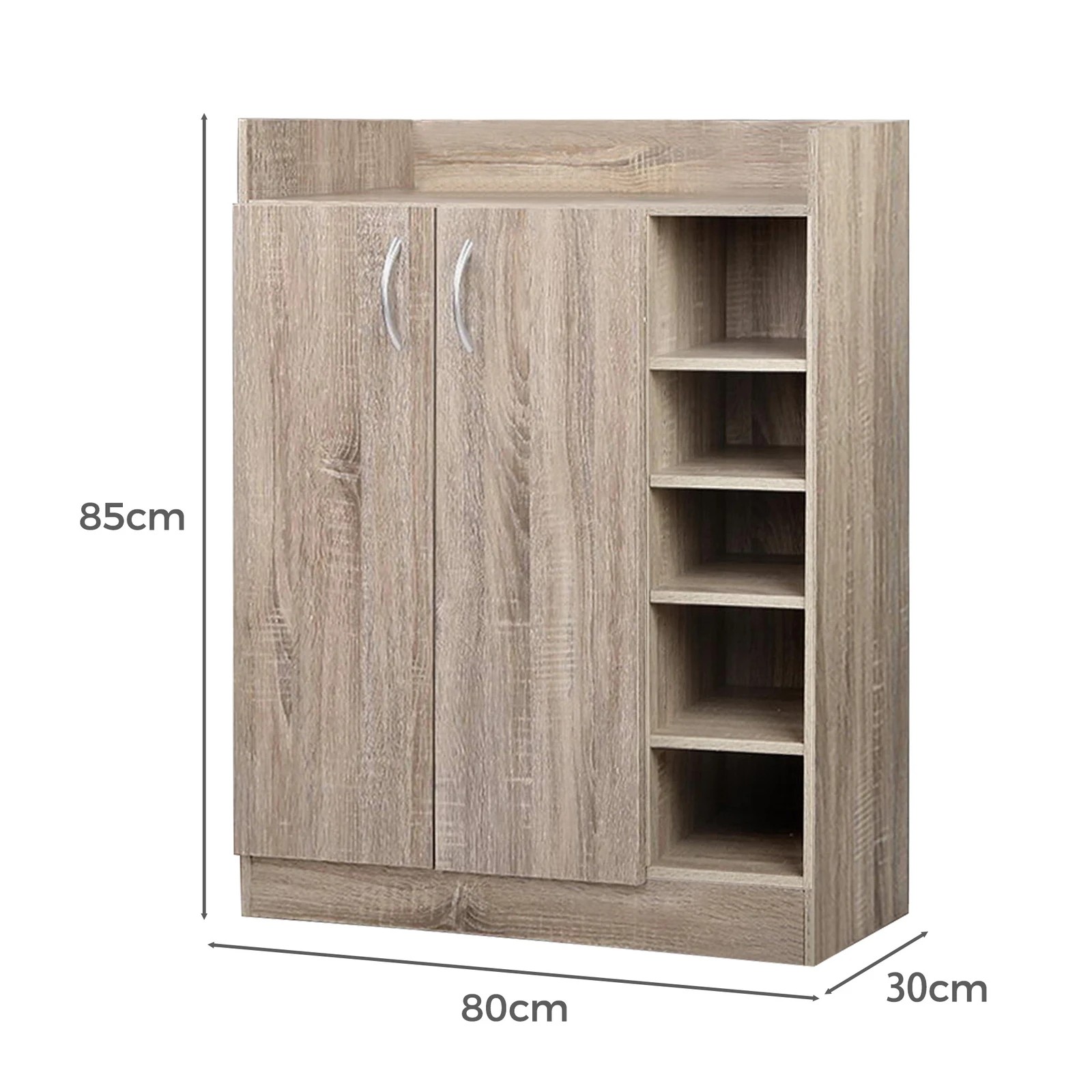 3 Alfordson Shoe Cabinet Storage Rack 21 Pairs - Oak, 3 of 6