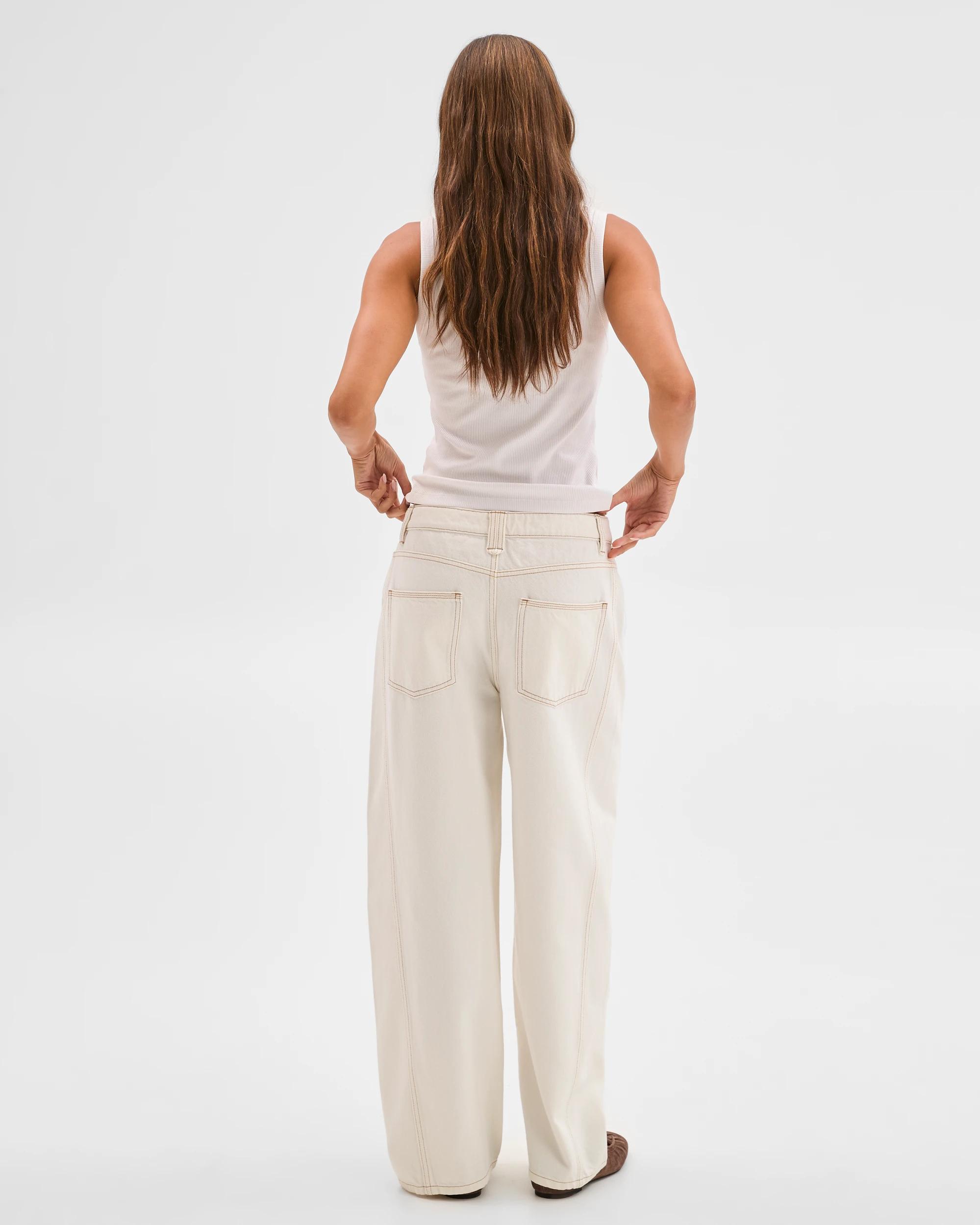 7 Lily Loves Barrel Leg Denim Jeans IVORY, 7 of 7