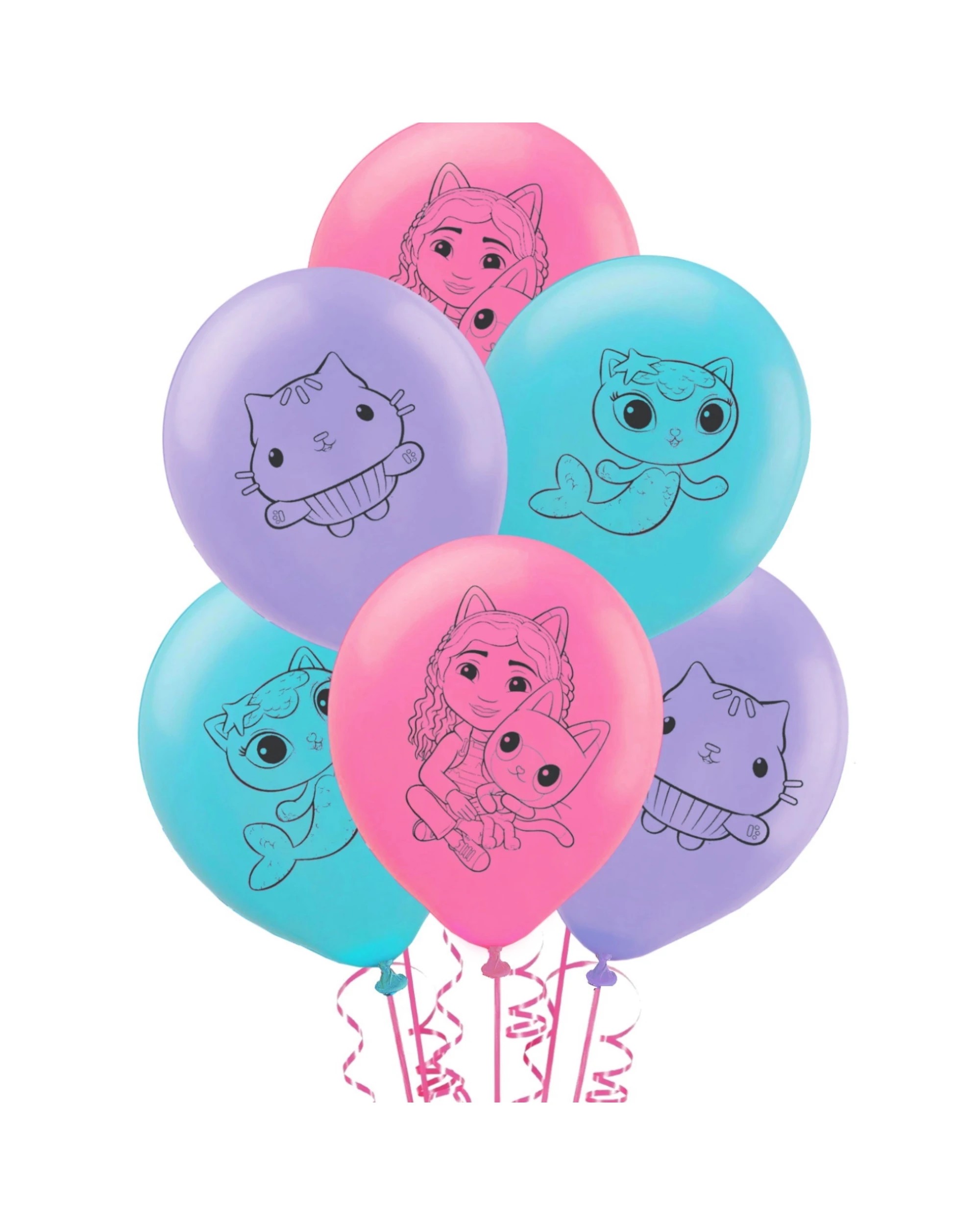 1 Gabby's Dollhouse Gabby's Dollhouse Balloons Pack of 6, 1 of 1