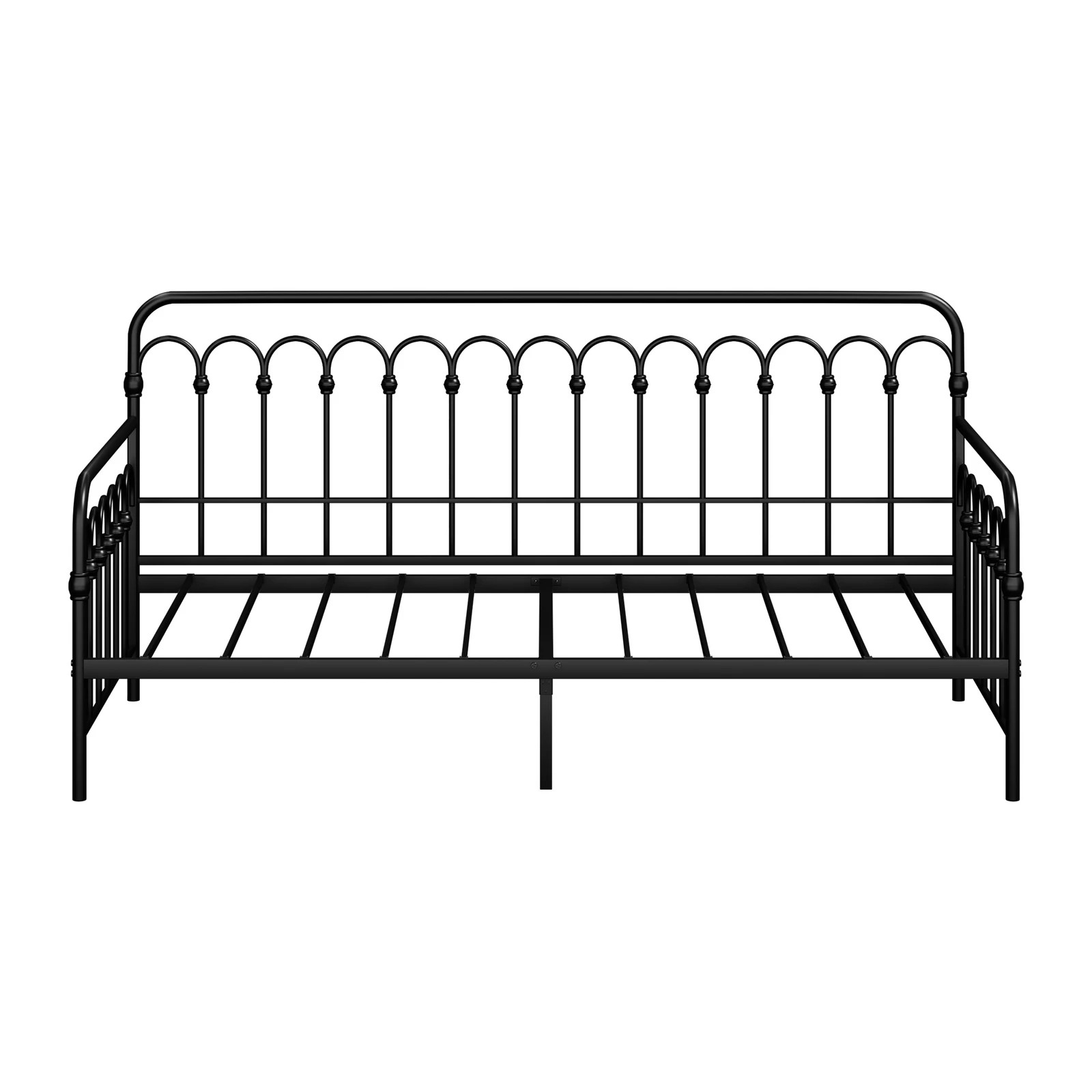6 Oikiture Metal Daybed Frame Single Size Sofa Bed Steel Slat Support
 - Black, 6 of 9