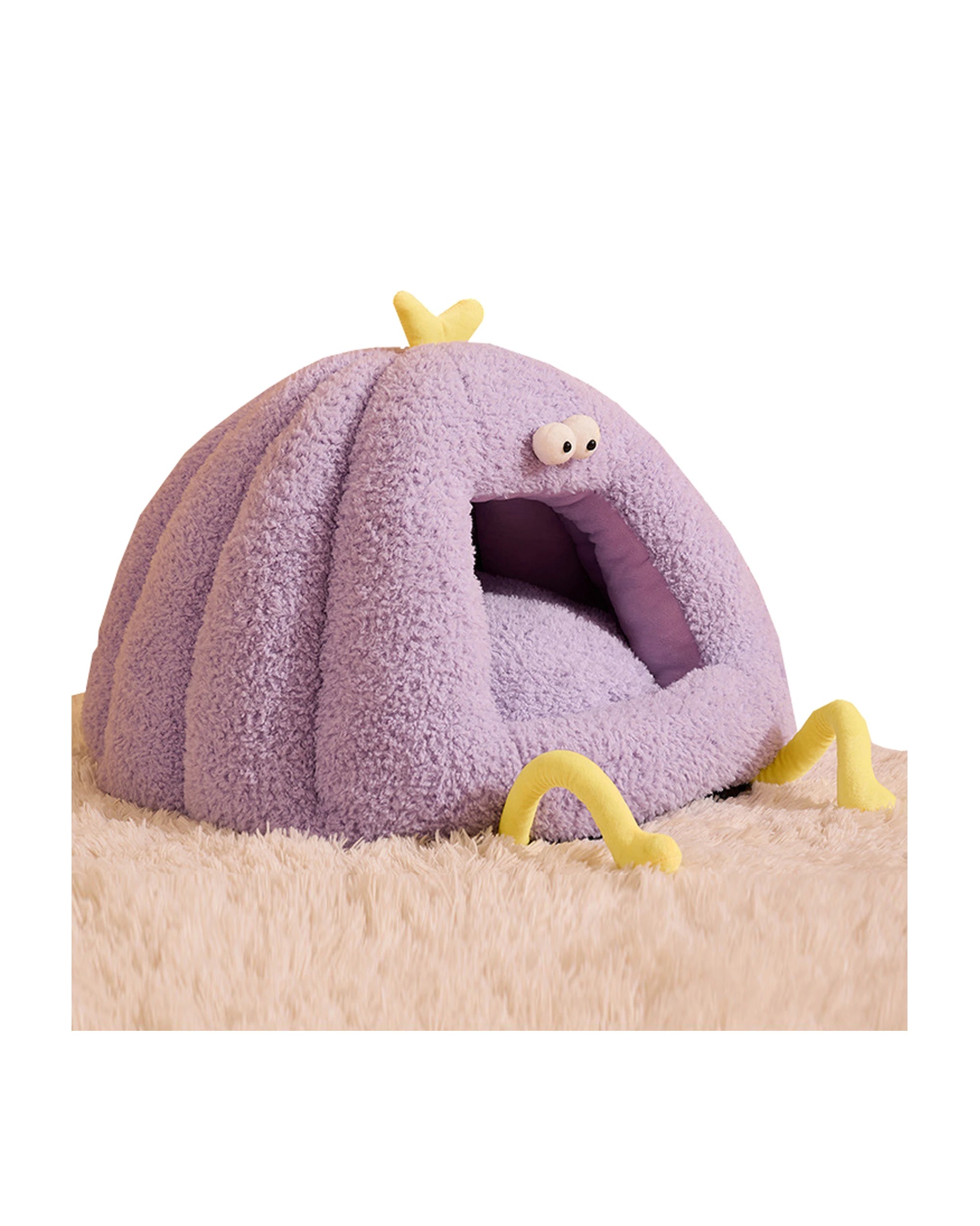 2 TODO Pet Nesting Bed Cushion 60cm x 45cm Soft Warm Dog Cat Sleeping Bed - Purple, 2 of 2