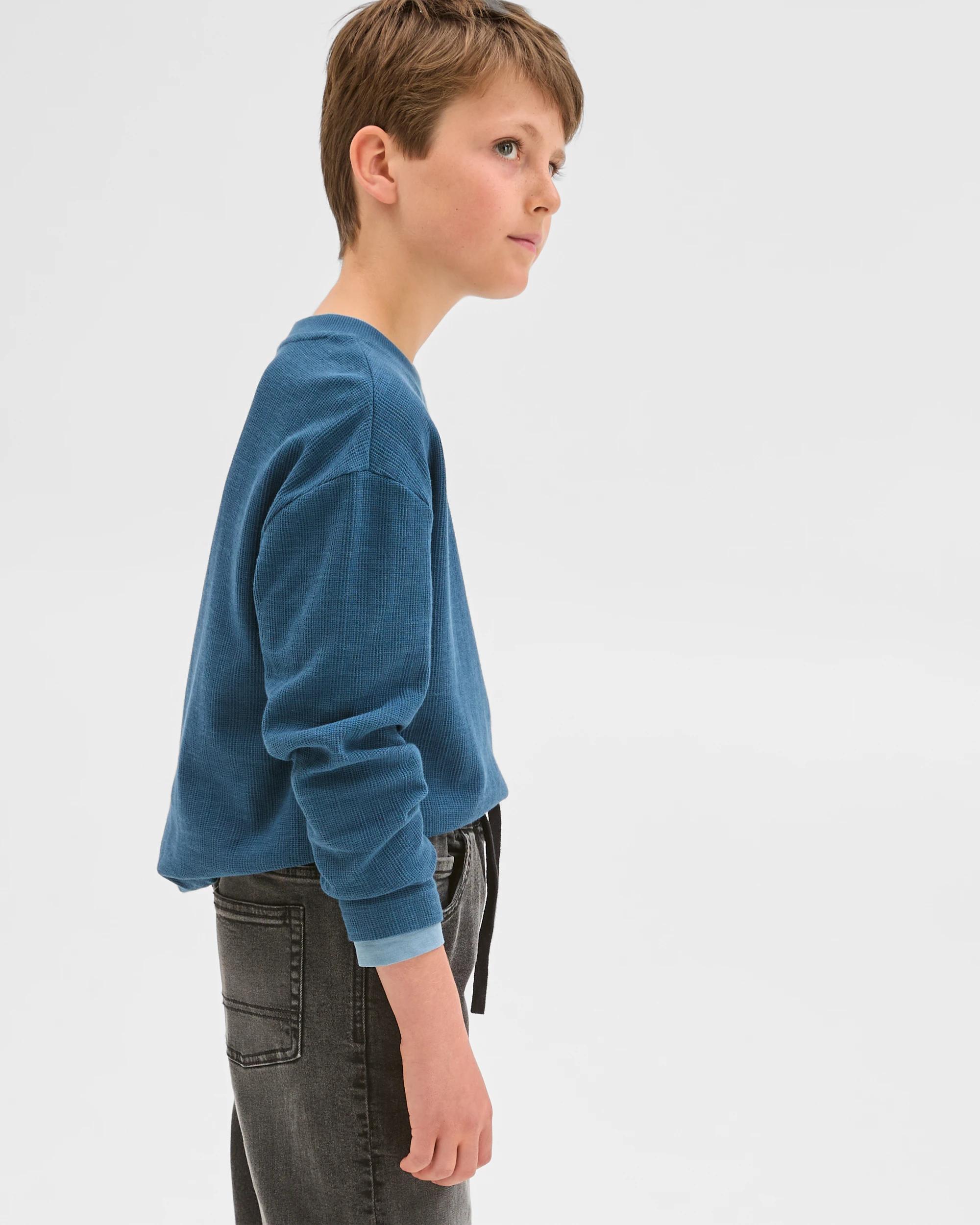 8 Target Kids Australian Cotton Long Sleeve Textured Waffle T-Shirt BLUE, 8 of 8