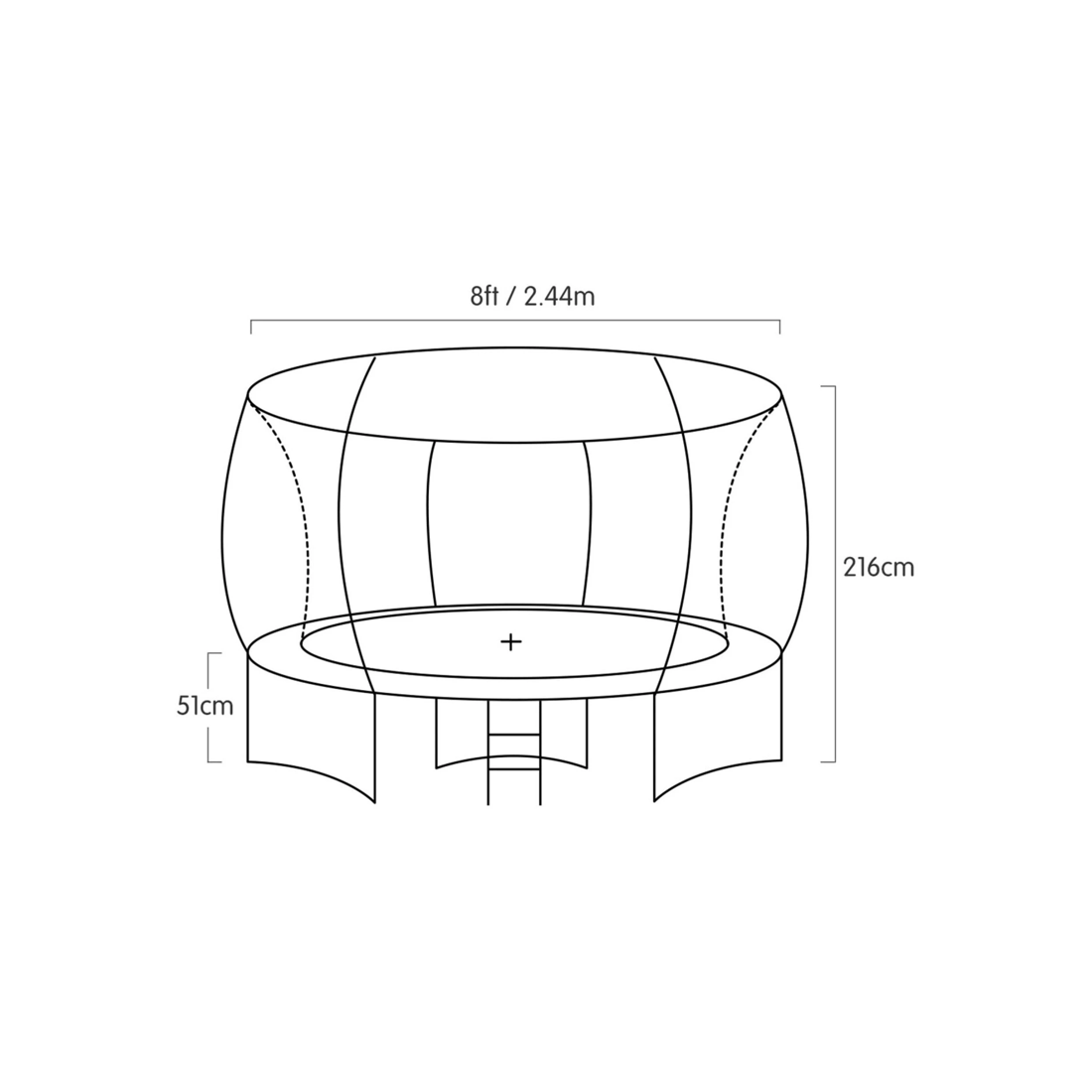 2 Kahuna 8 ft Springless Trampoline with Basketball Set, 2 of 7