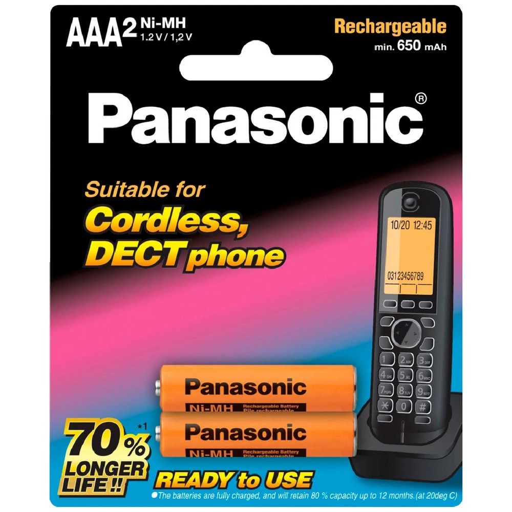 1 Panasonic Rechargeable Ni-MH AAA Batteries for DECT Phone, 1 of 1