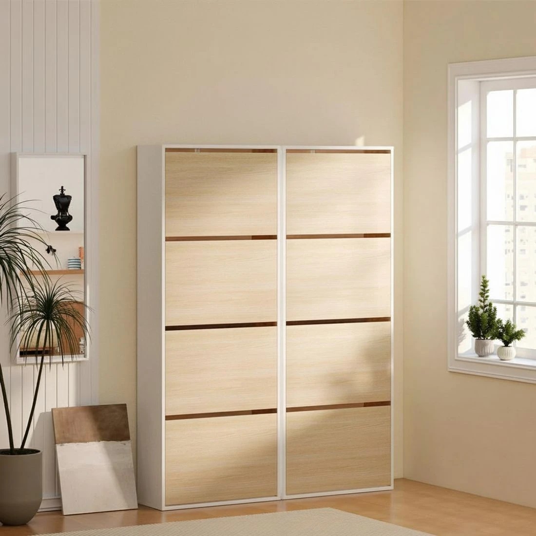 5 Artiss Shoe Rack Cabinet 24 Pairs Adjustable Shelf Pine - Multi, 5 of 6