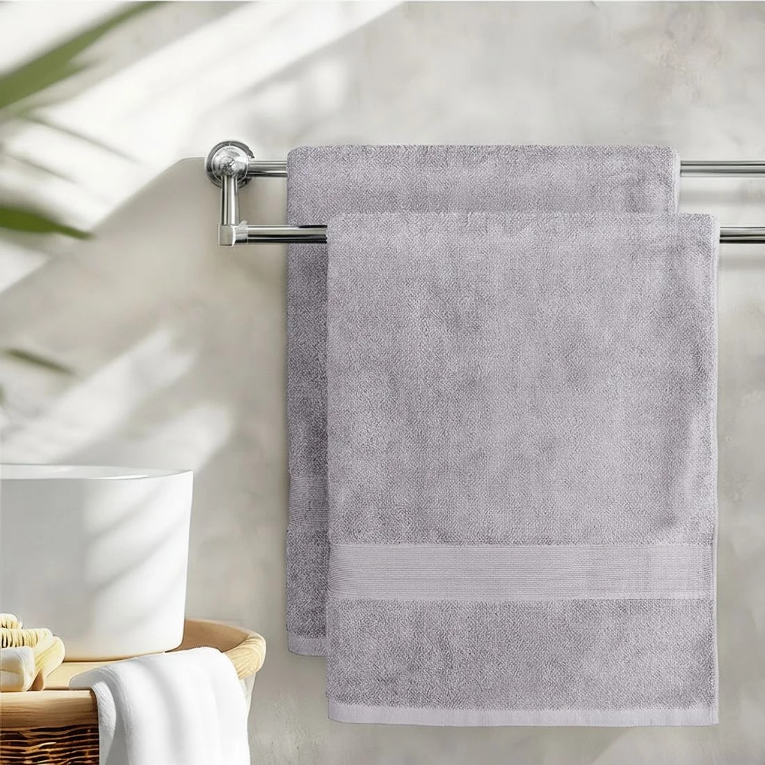 3 2 Pack Bath Sheets Set Cotton Extra Large Towel - Grey, 3 of 4