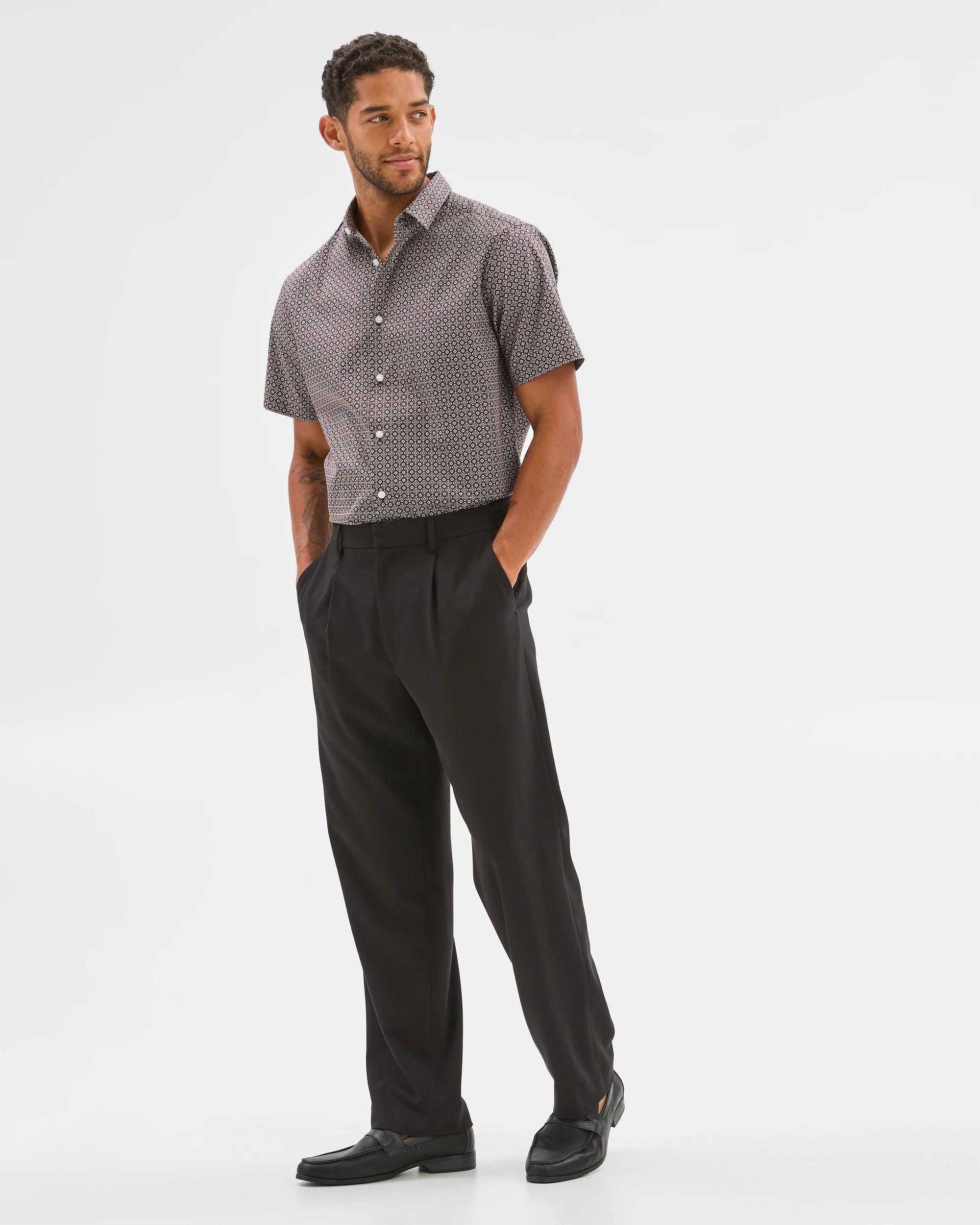 3 Preview Australian Cotton Short Sleeve Shirt CHOC TILE, 3 of 6