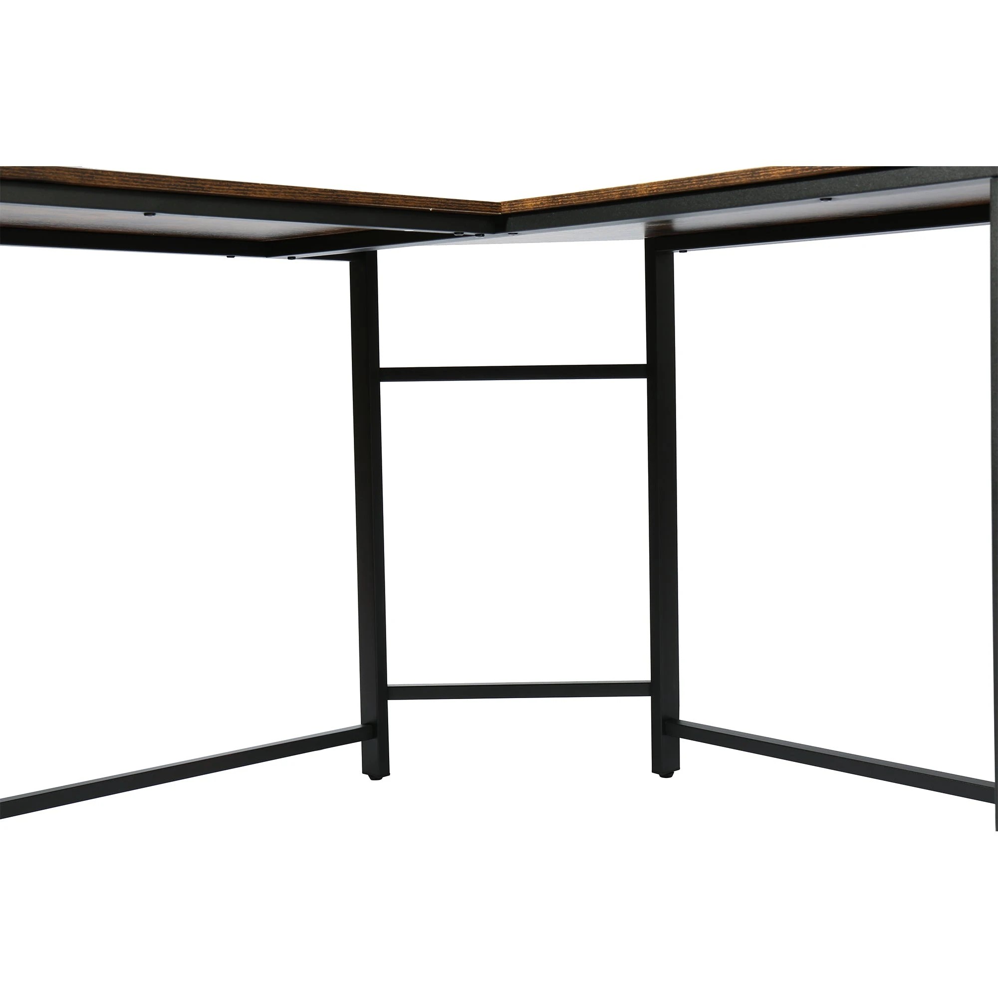 6 Foret Computer Desk Lshape Office Corner Table Storage Study Work Metal Antique, 6 of 10