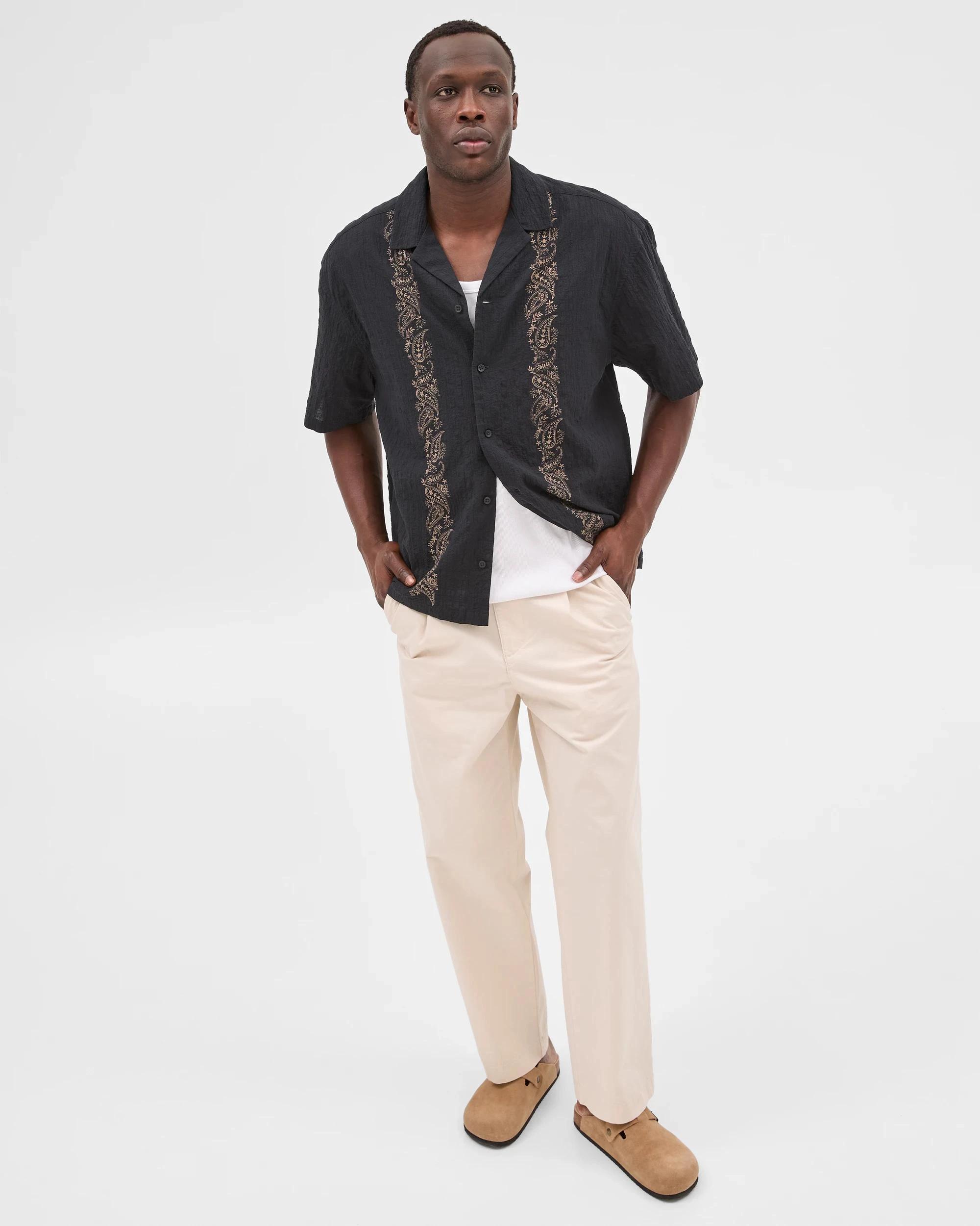 2 Commons Australian Cotton Short Sleeve Shirt PAISLEY BLACK, 2 of 6