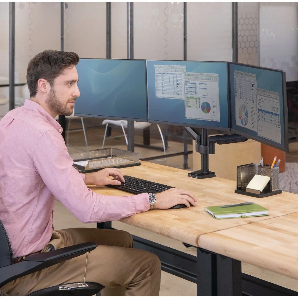 10 Fellowes Platinum Series Triple Monitor Arm 17"-27", 10 of 10