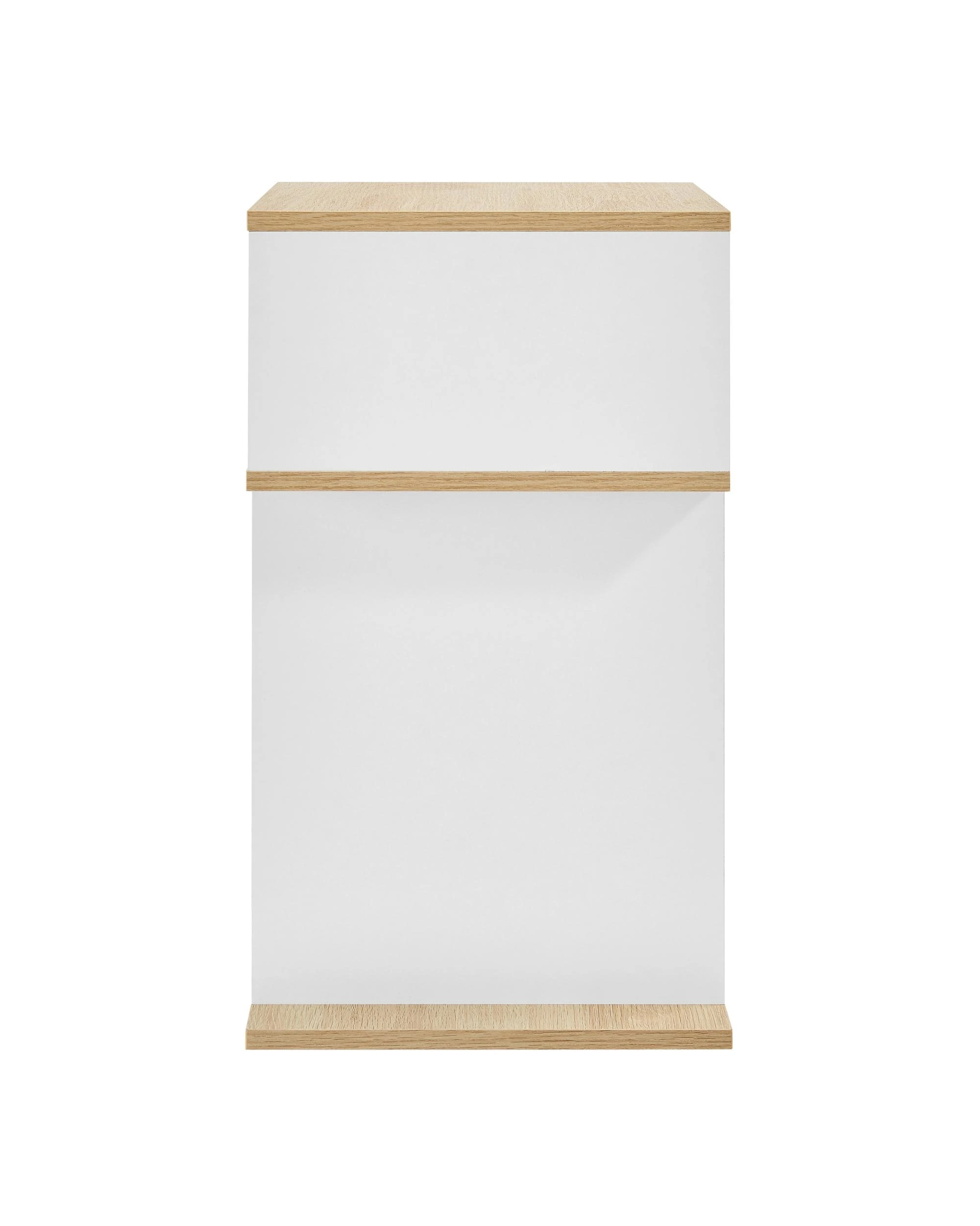 5 Kodu Small 2 Tier Side Table Storage Shelf Unit Oak Look - White, 5 of 9